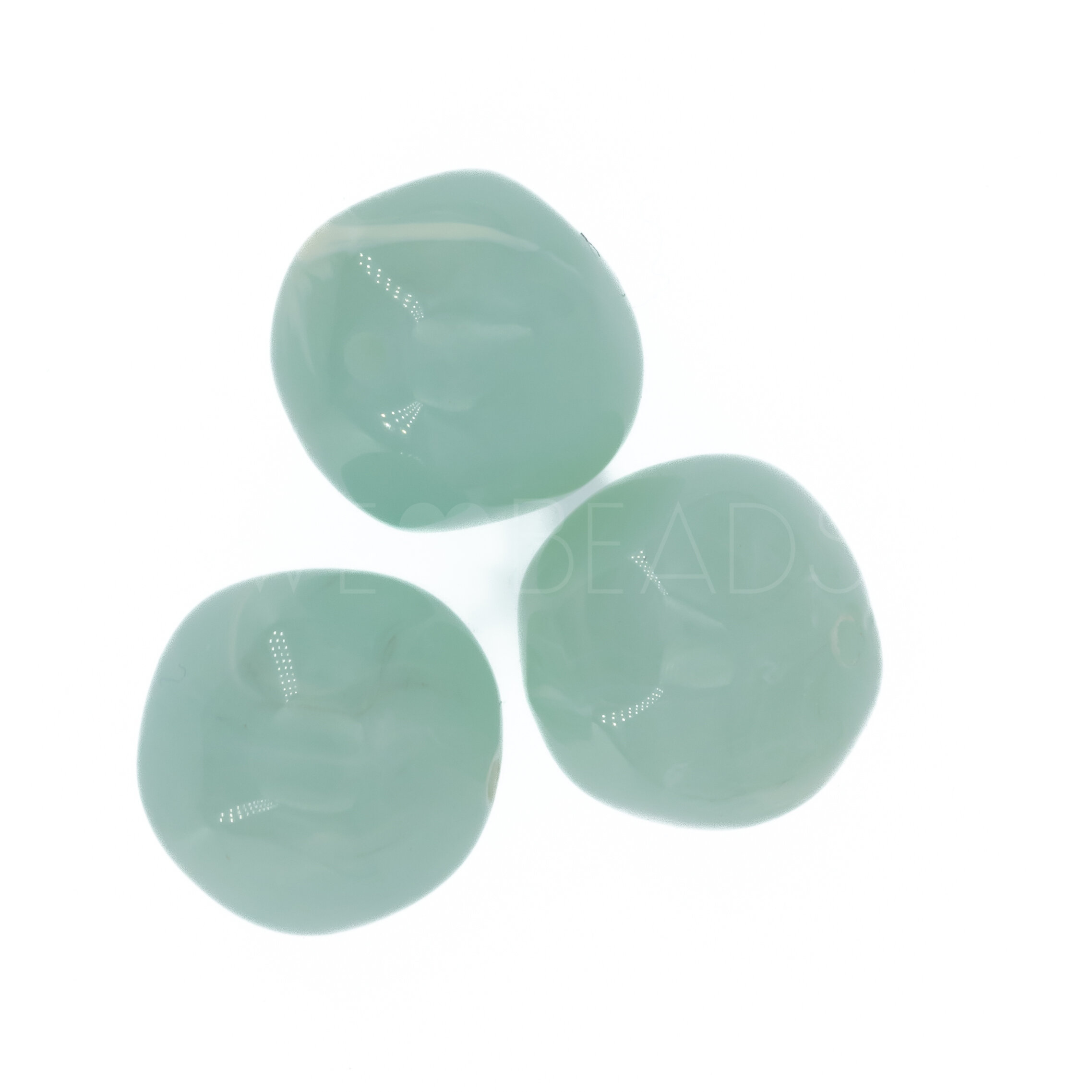 15mm baroque Beads- light mint green Marbled