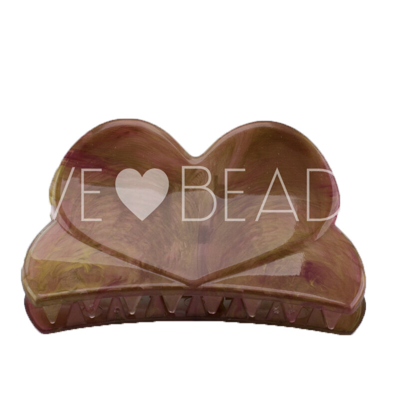 Herz Haarspange in Muschelrosa gold Large