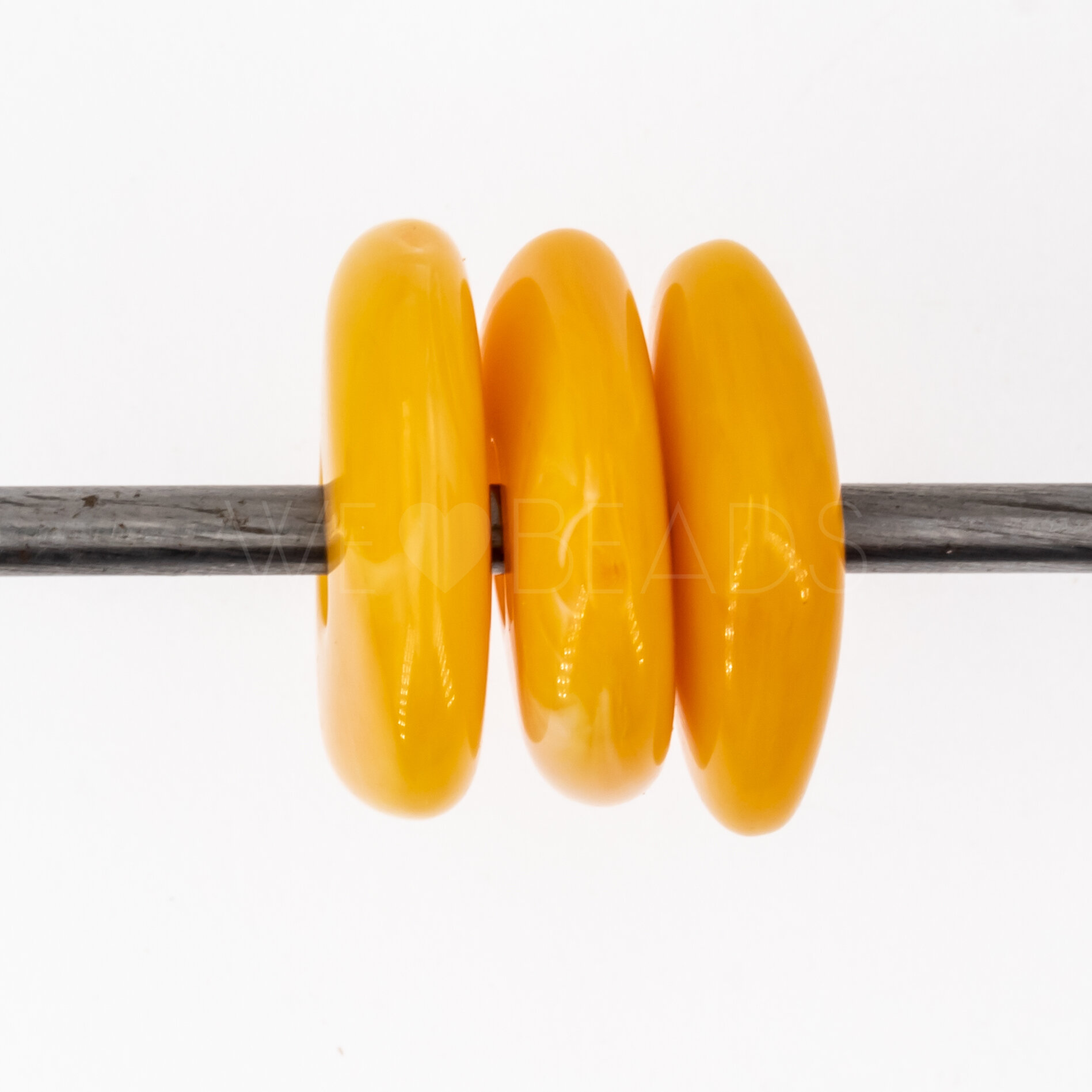 20mm Donut Beads in mango orange