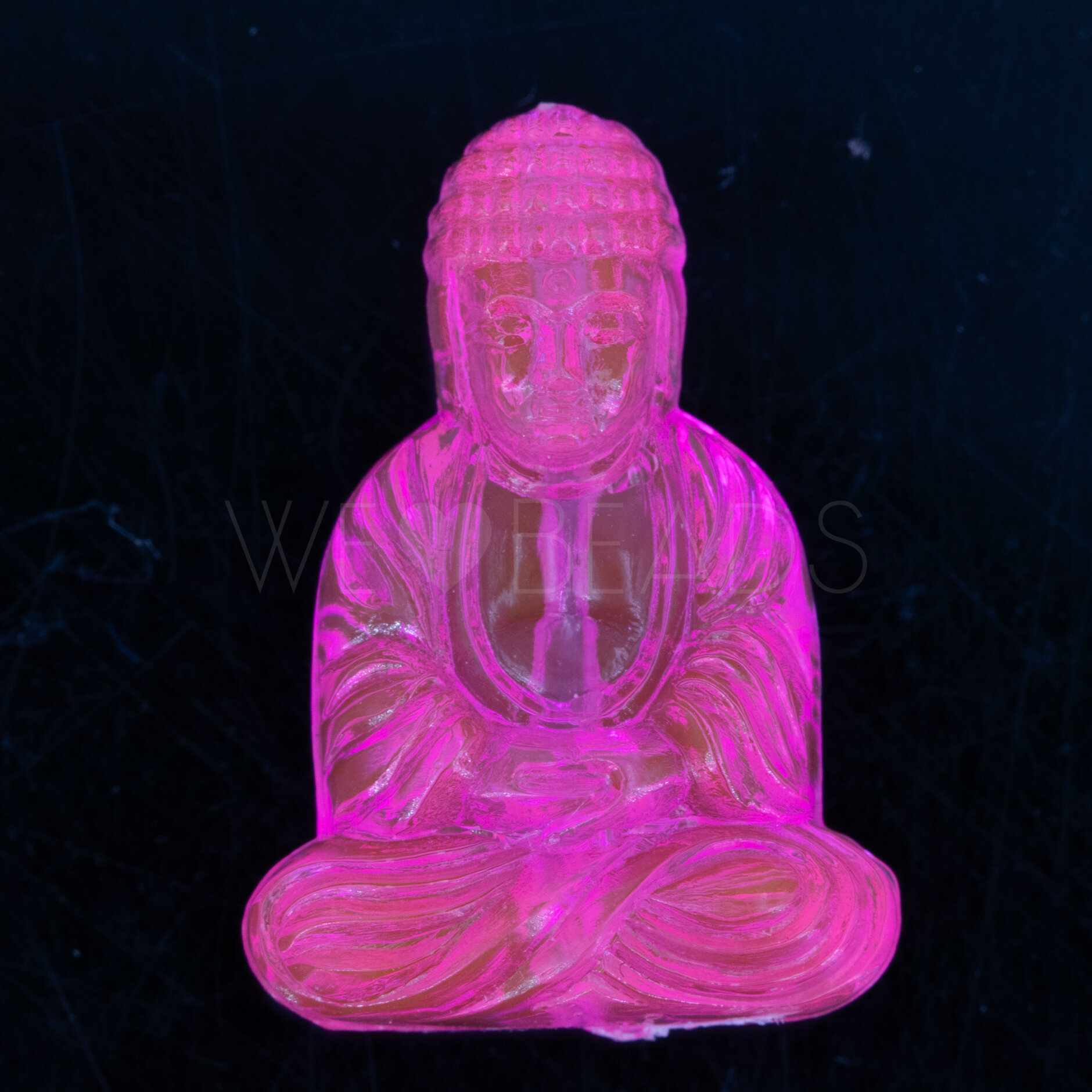 25x18 Buddha-Perle sitzend in neonpink Transparent
