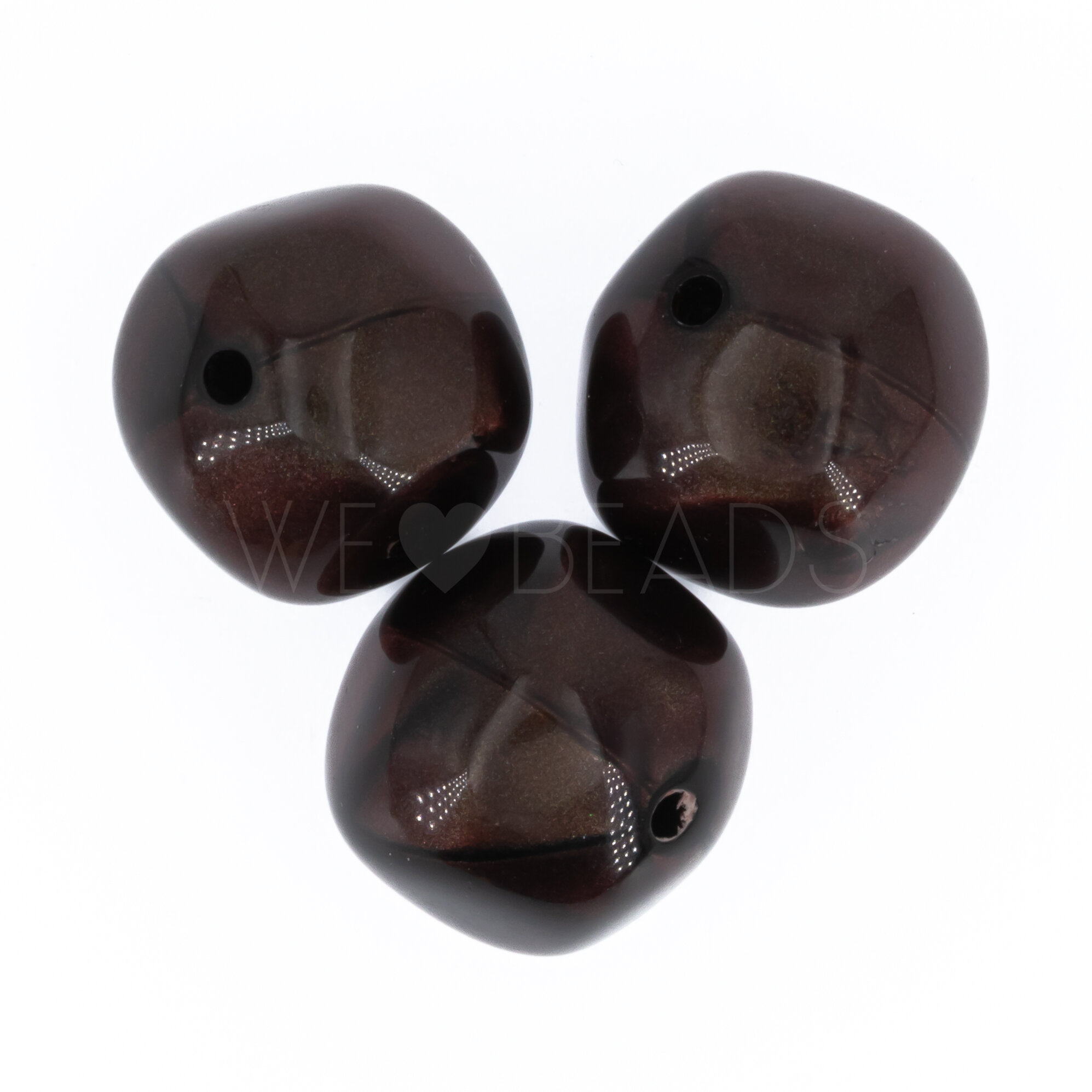 15mm baroque Beads- radiant Mahagony brown Silk