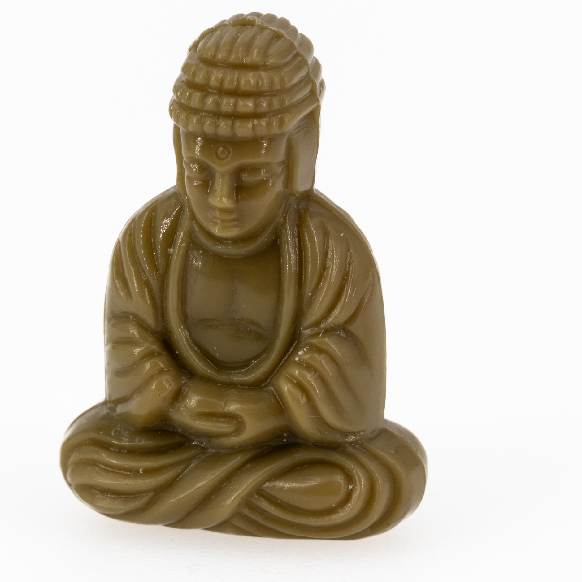 25x18 Buddha-Perle sitzend in schilfgrün Satt