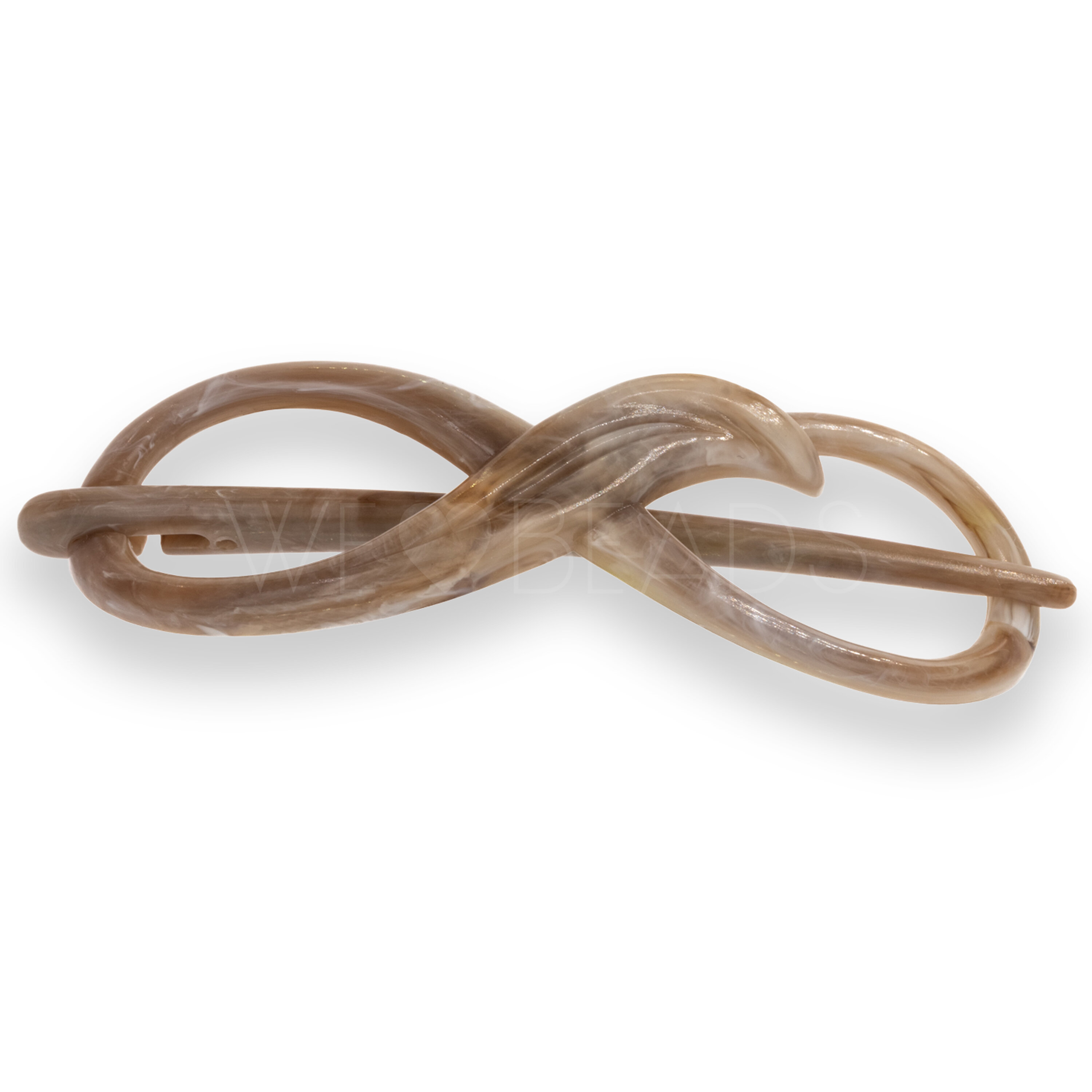 Libellenspange in sandstein beige Marmor, medium