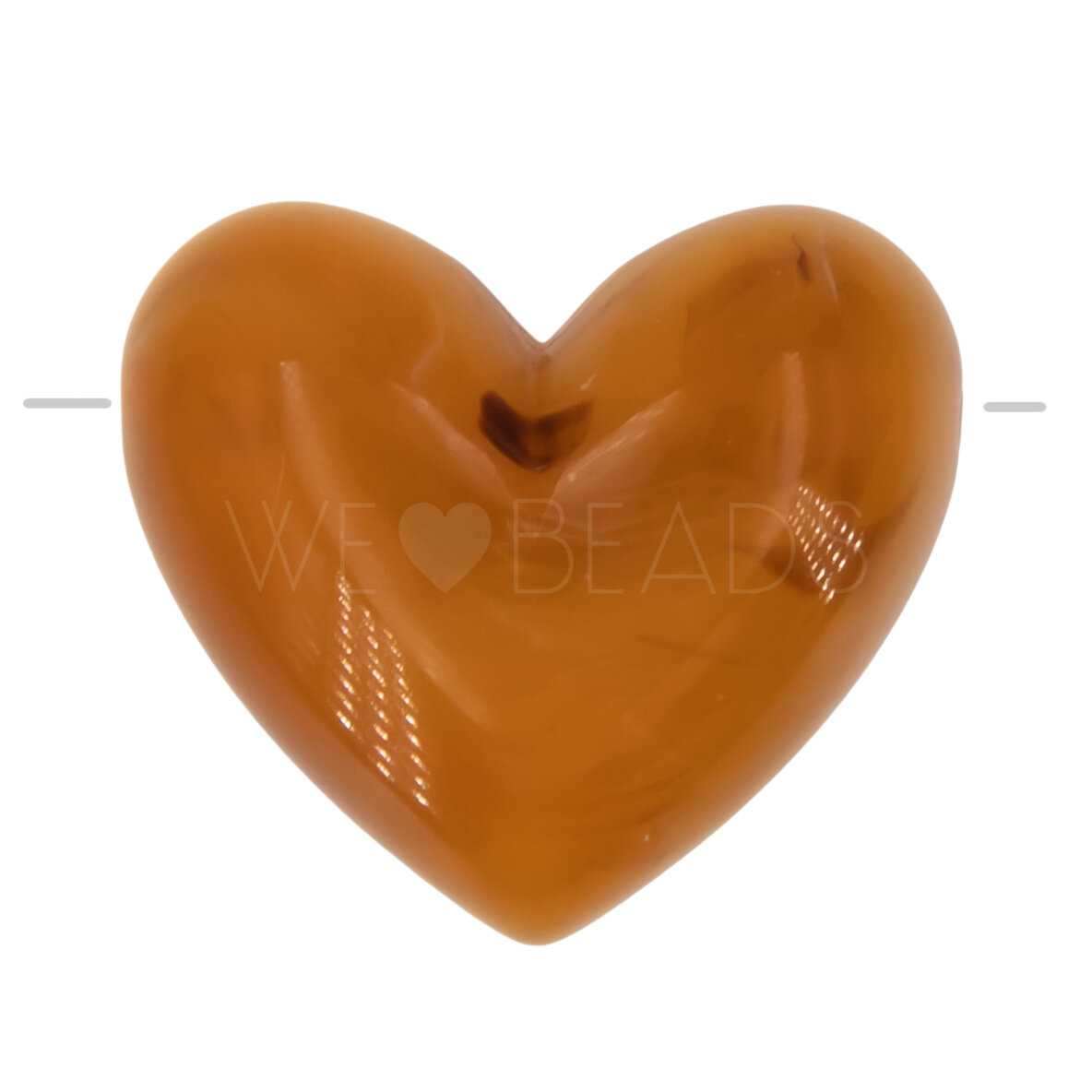 18mm Heart Beads in amber