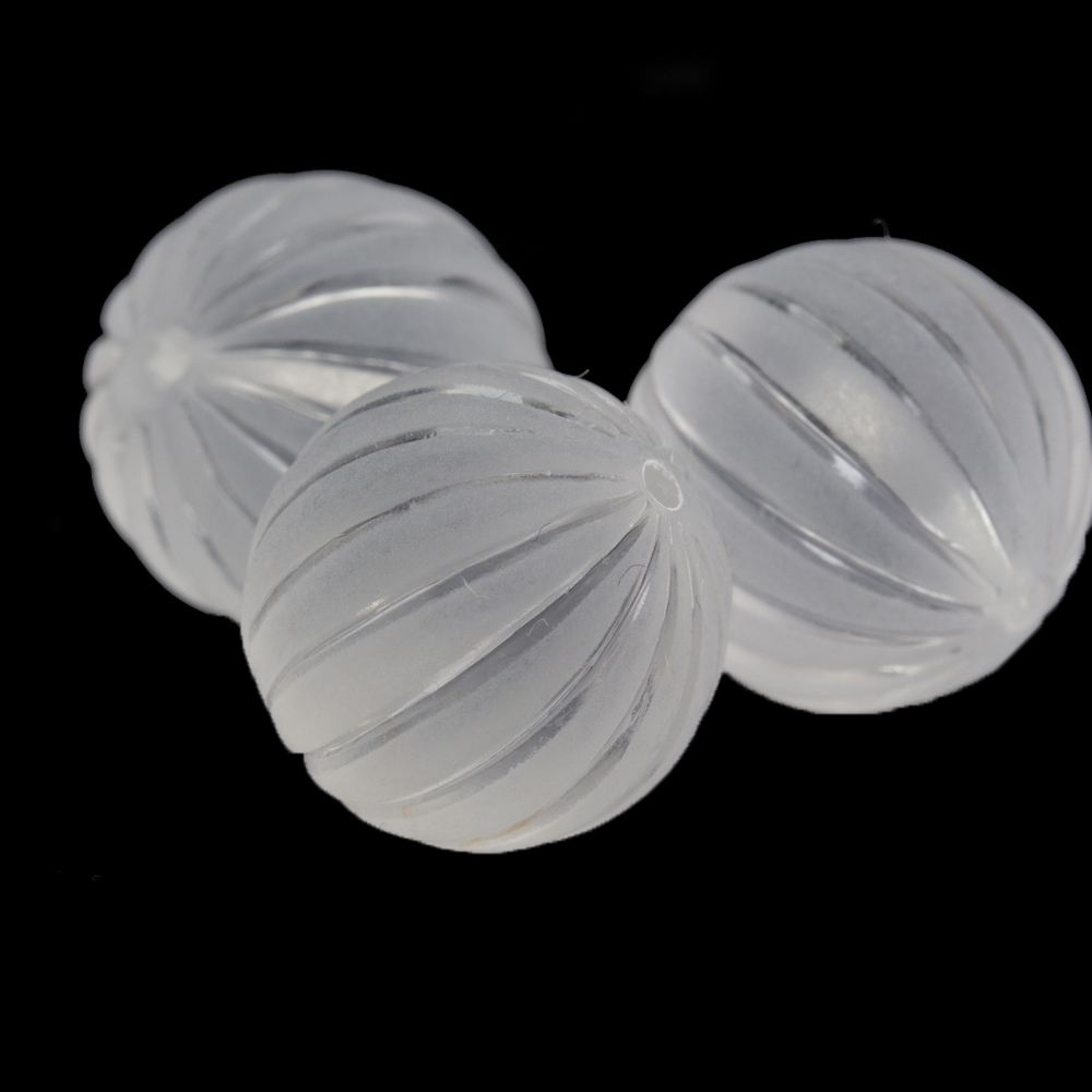 10mm grooved Round  Beads in crystall frosted
