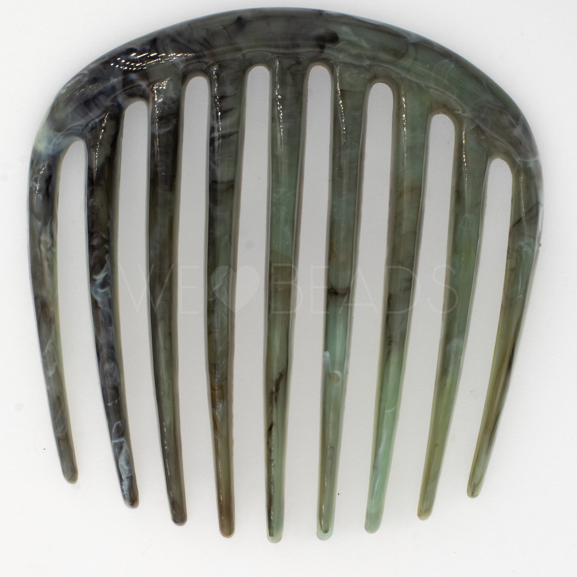 Hair-Comb in grey green , medium