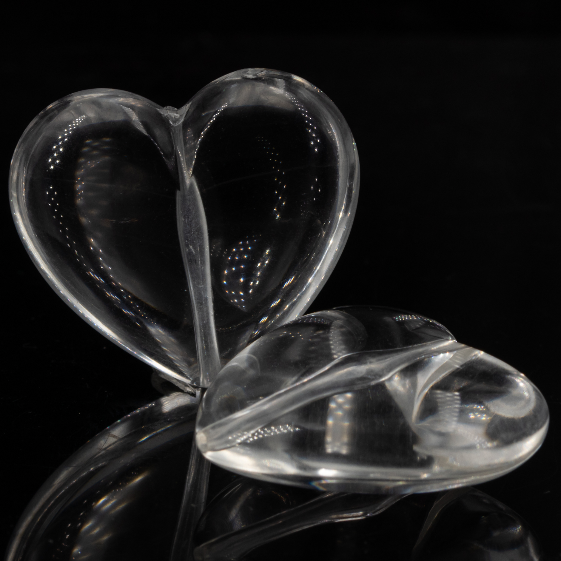 28mm Herz-Perle in glasklar Transparent