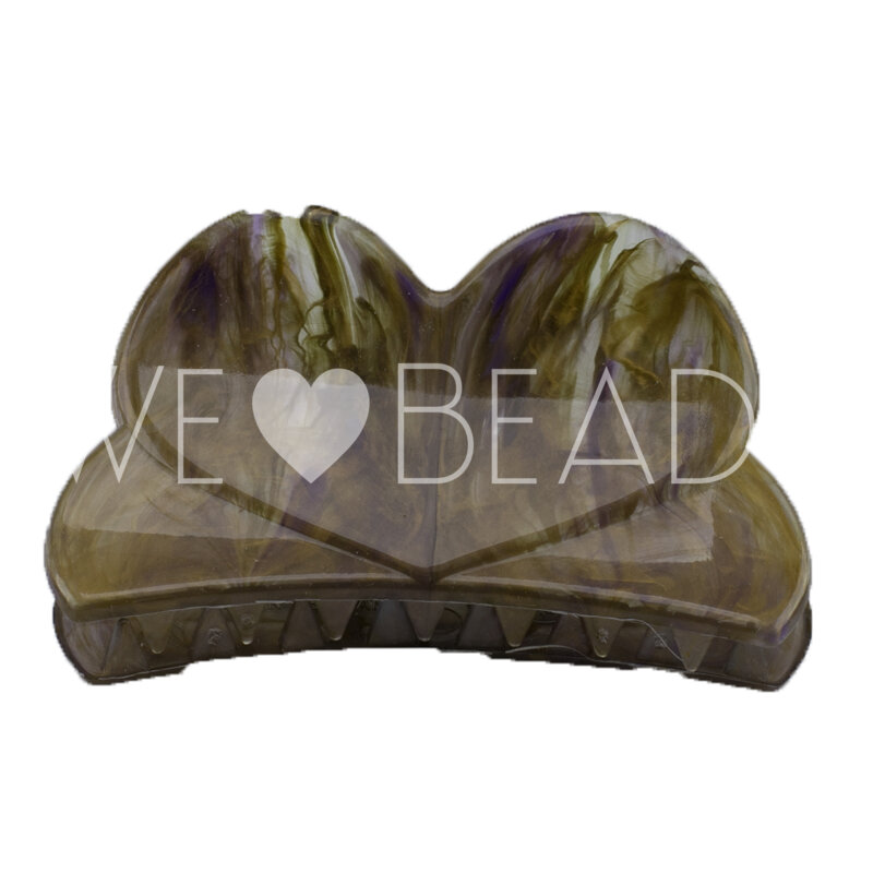 Herz Haarspange in violett gold Large