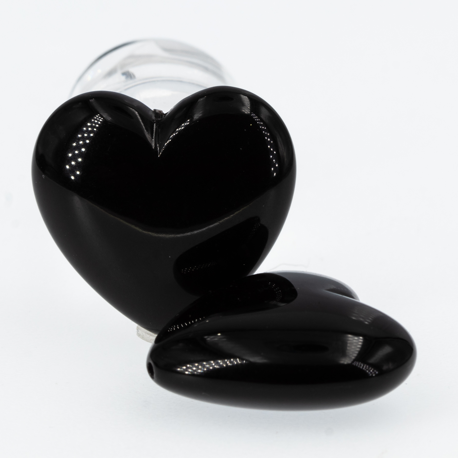28mm Herz-Perle in schwarz Satt