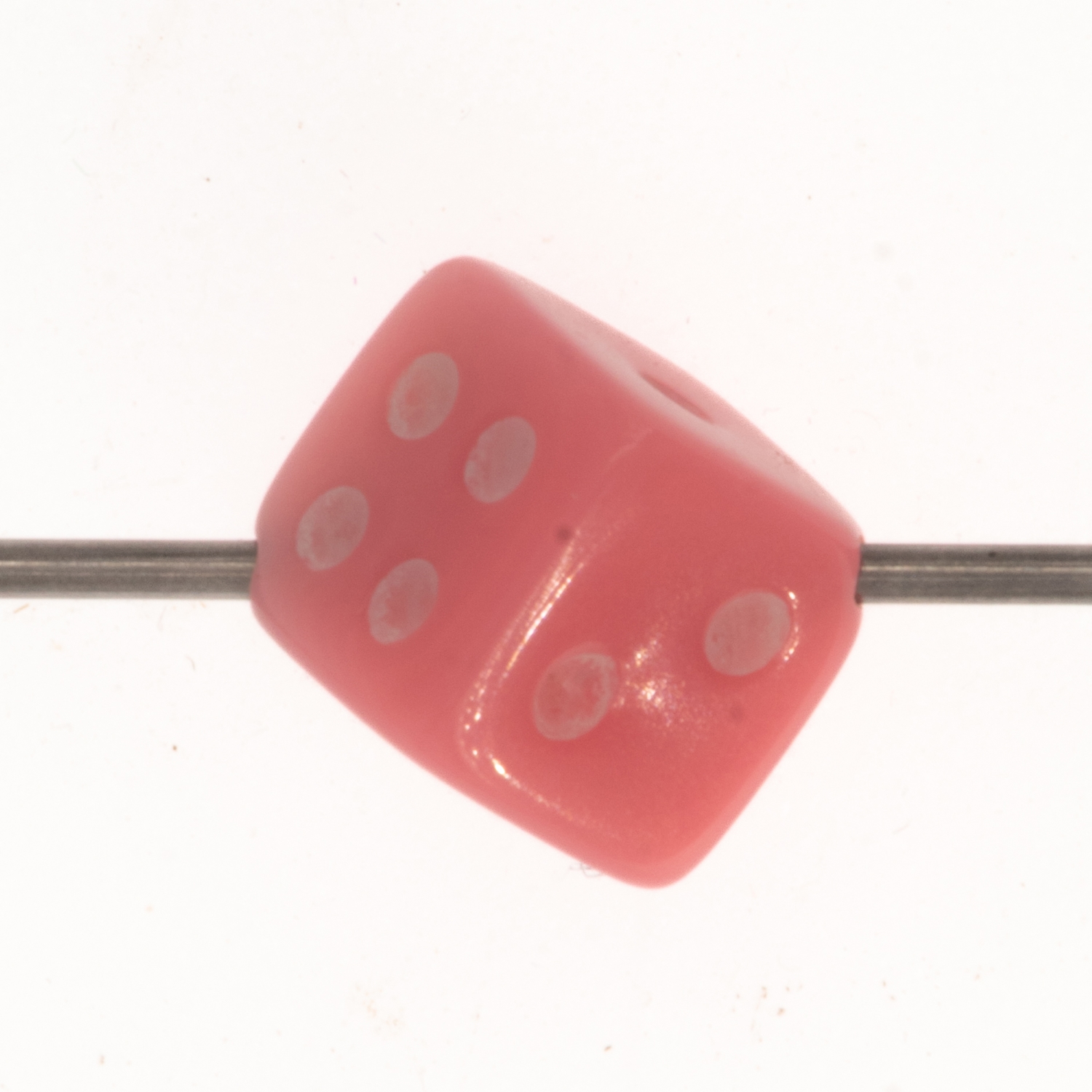 8mm Dice bead - bubllegum pink Opaque, in
