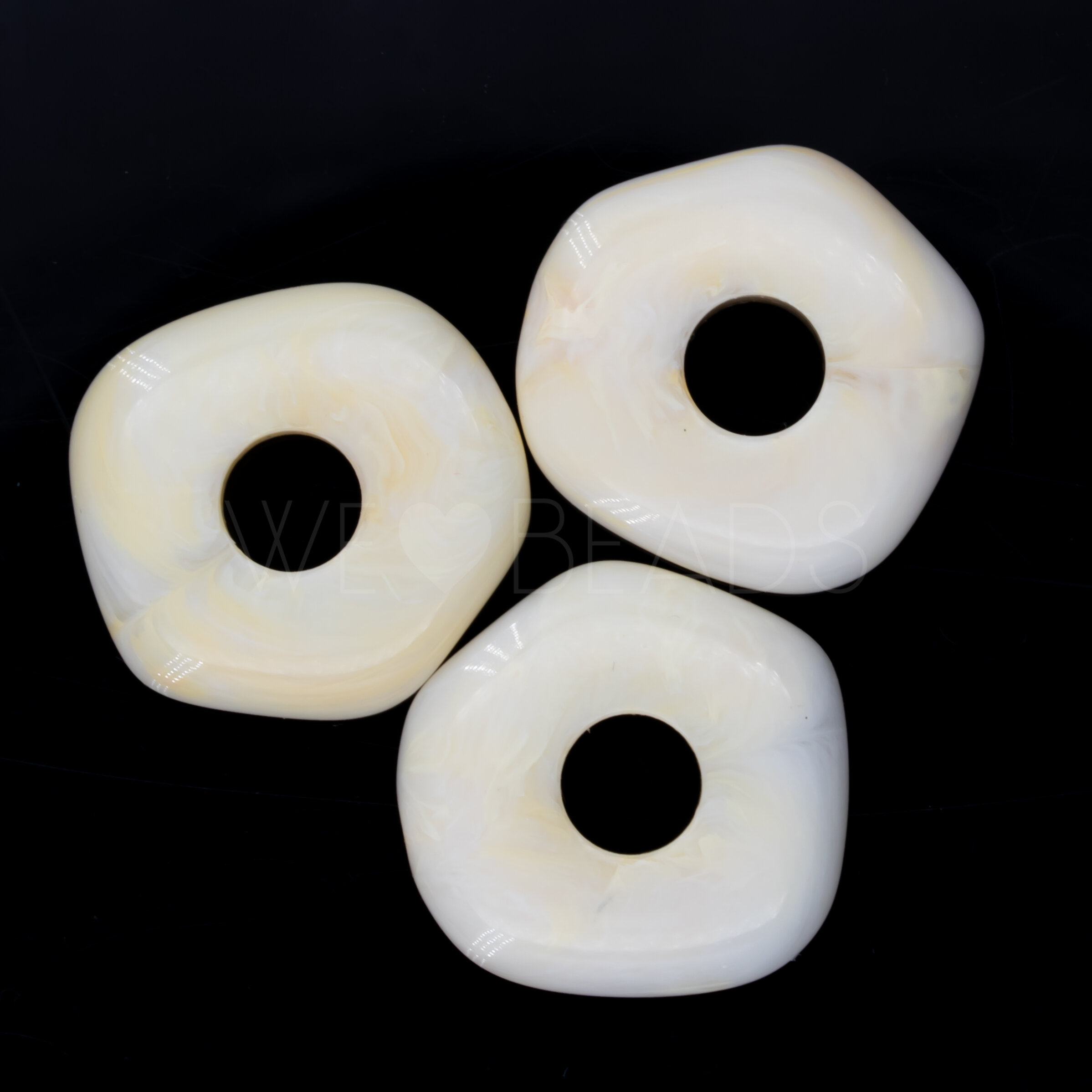 20mm Donut Beads in ivory