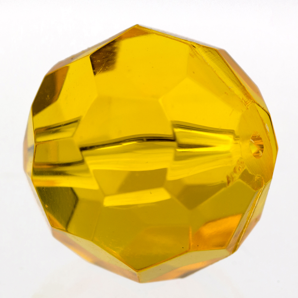 18mm  facettierte Rundperle in  aprikosen orange Transparent