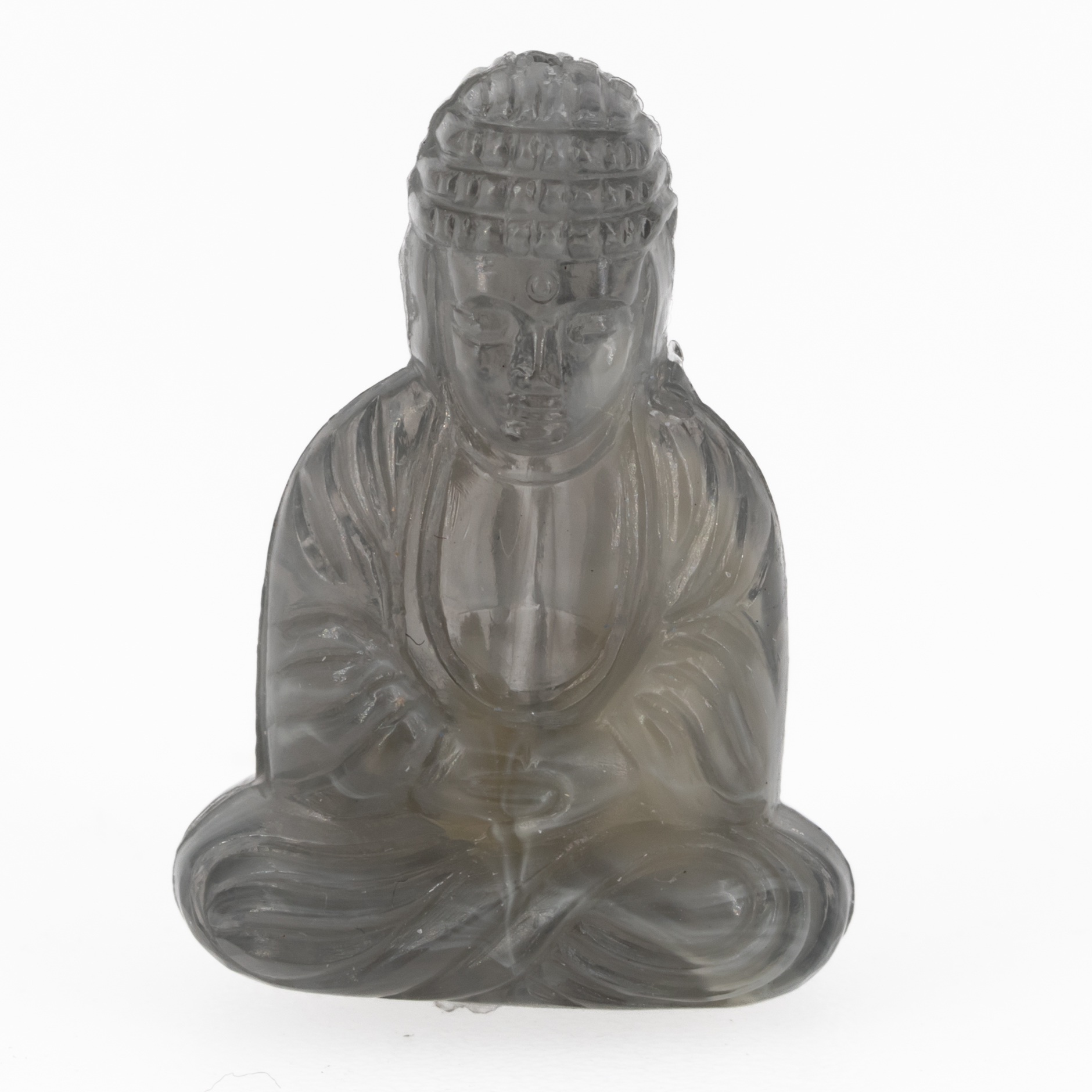 25x18 Buddha-Perle sitzend in grau  Marmor