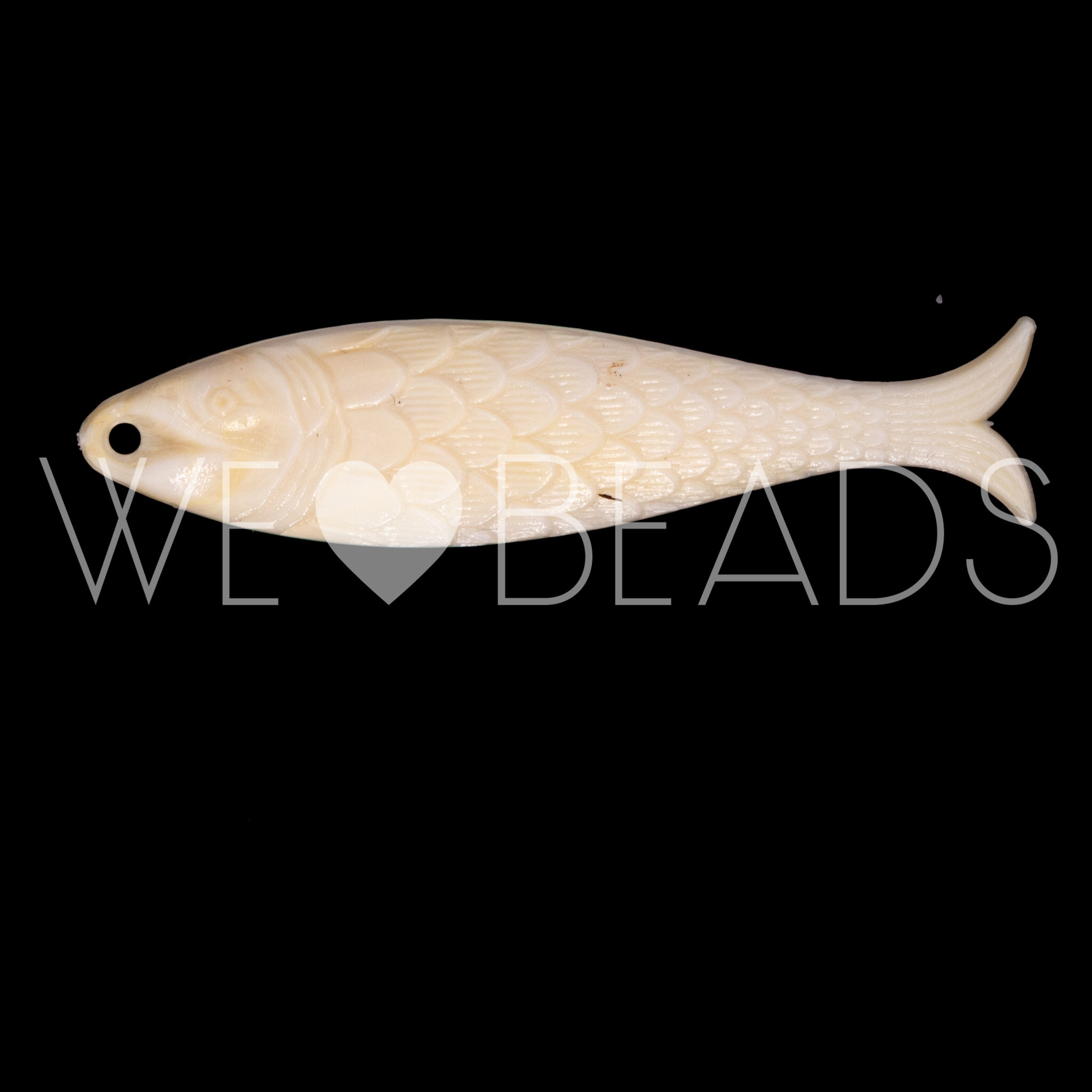 48x11 Fisch Anhänger in elfenbeinfarben  Marmor