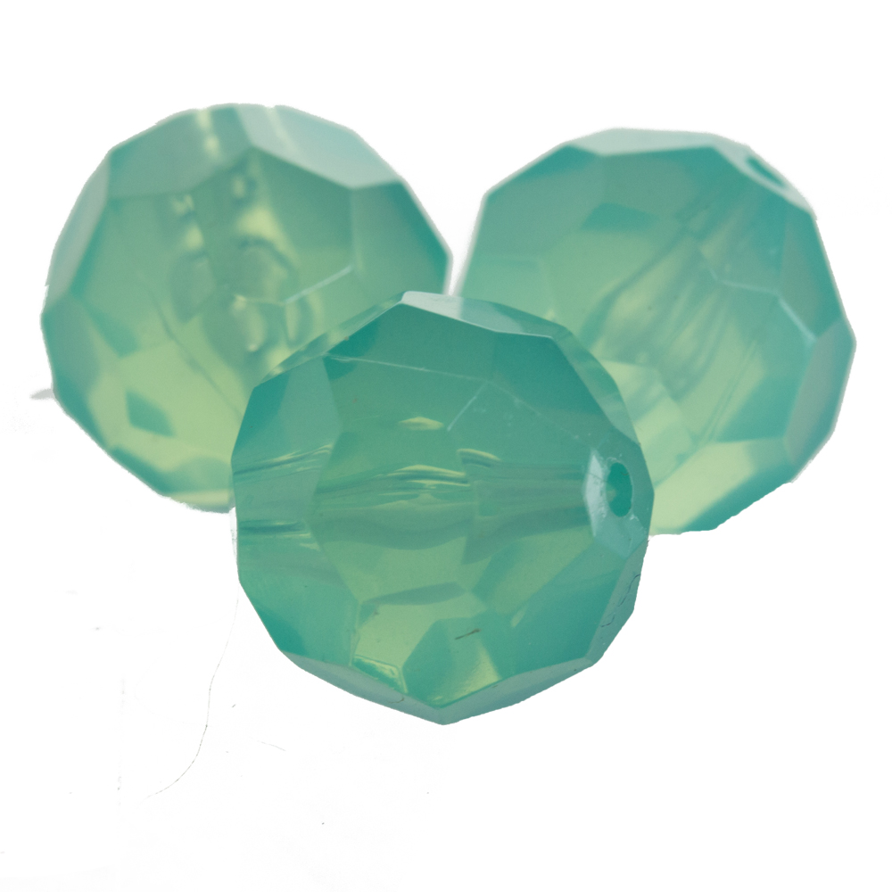 8mm  facettierte Rundperle in  türkis  Opal