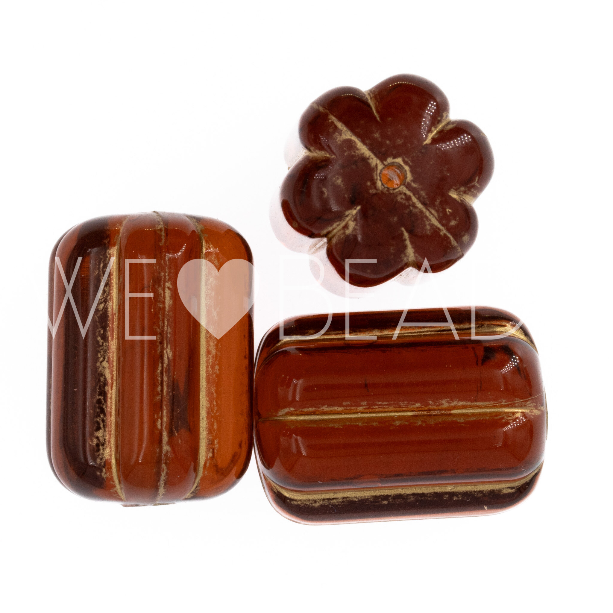 25x18 Walzen Perle in mahagonibraun Transparent