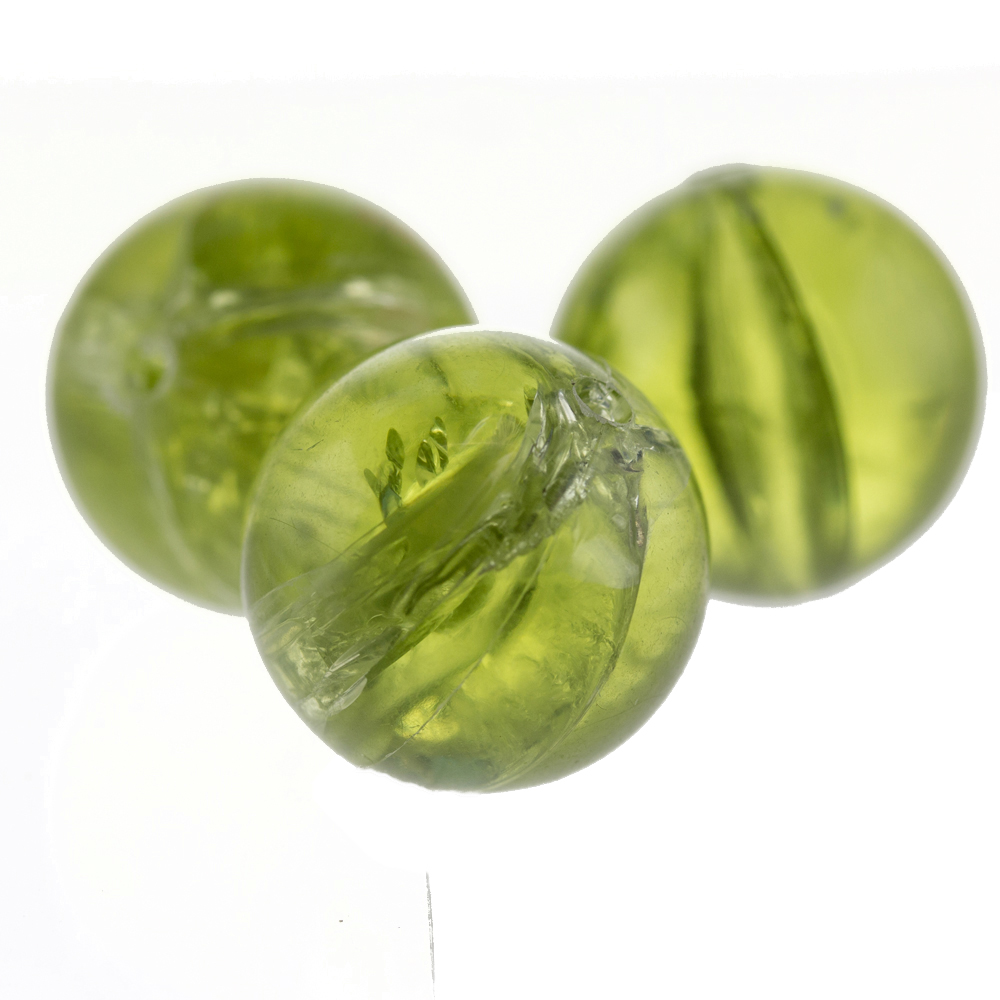 12mm Rundperle in  Peridot Transparent, Crash
