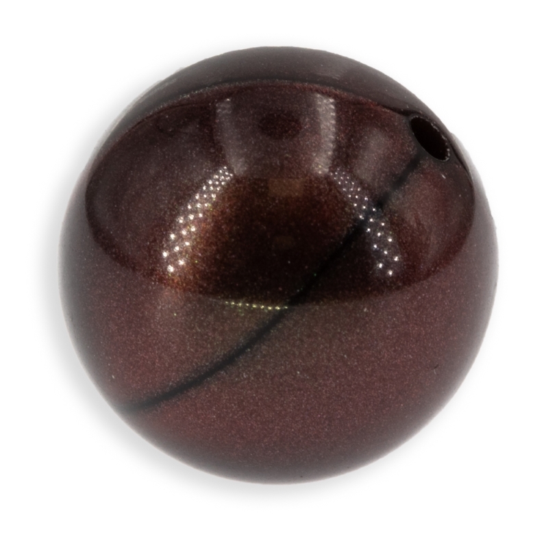 12mm Roundbead in radiant Mahagony brown Silk