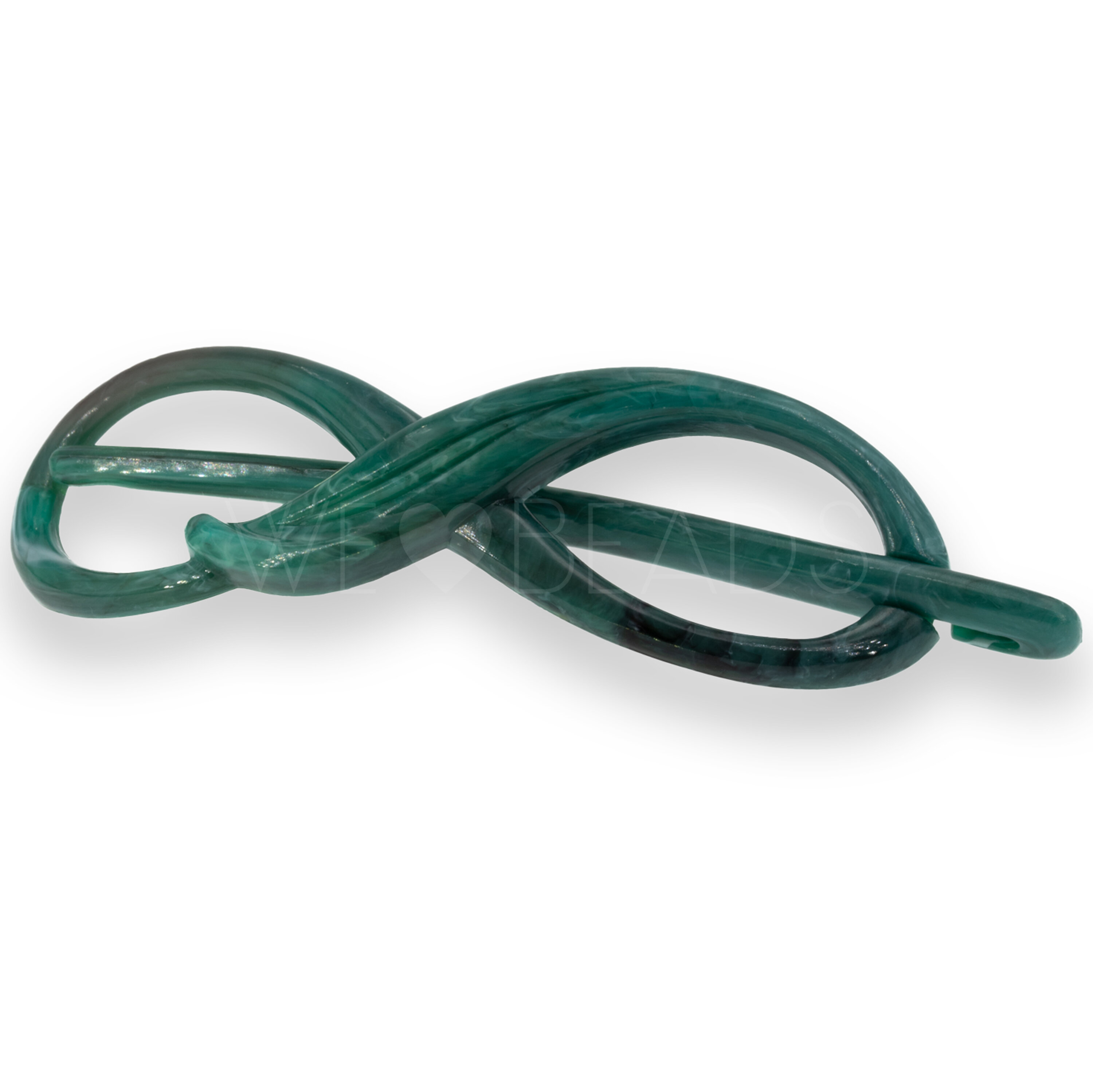 Libellenspange in Waldgrün Marmor, medium