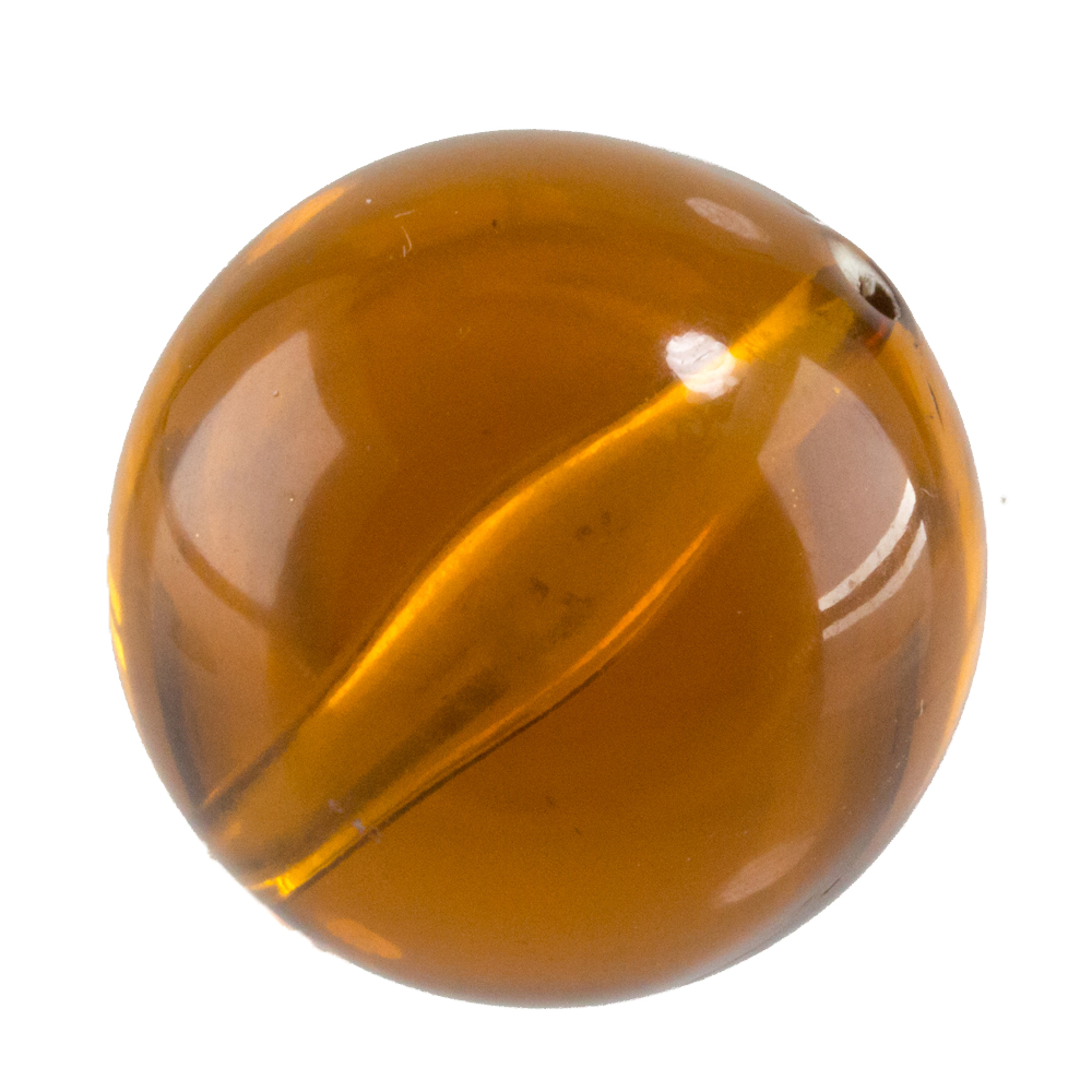 20mm Rundperle in  kupferbraun Transparent