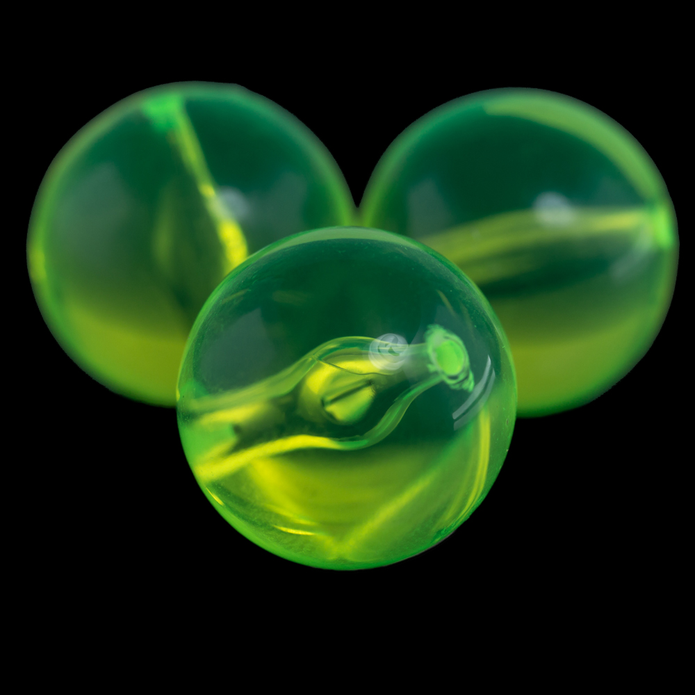 12mm Rundperle in  neon gelb Transparent