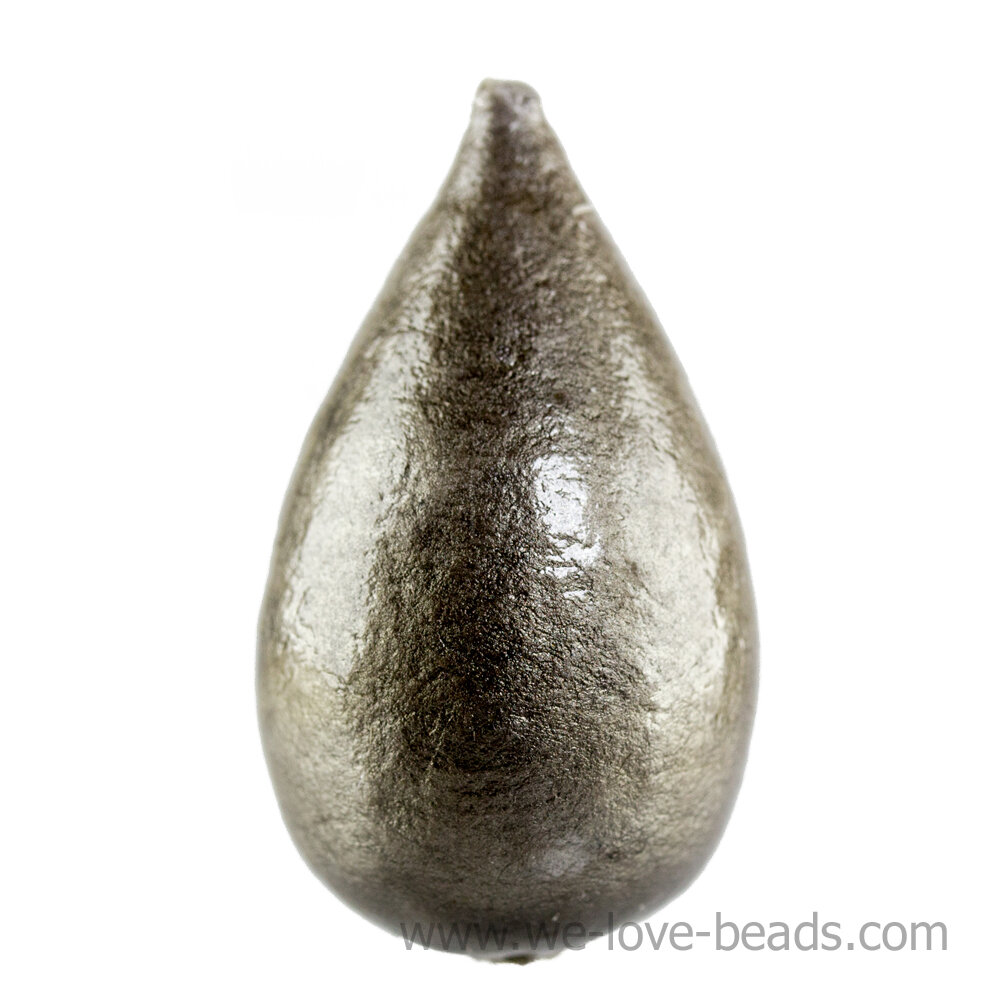 40x23 Paper-Mache Bead Tropfen in moosgrau cotton