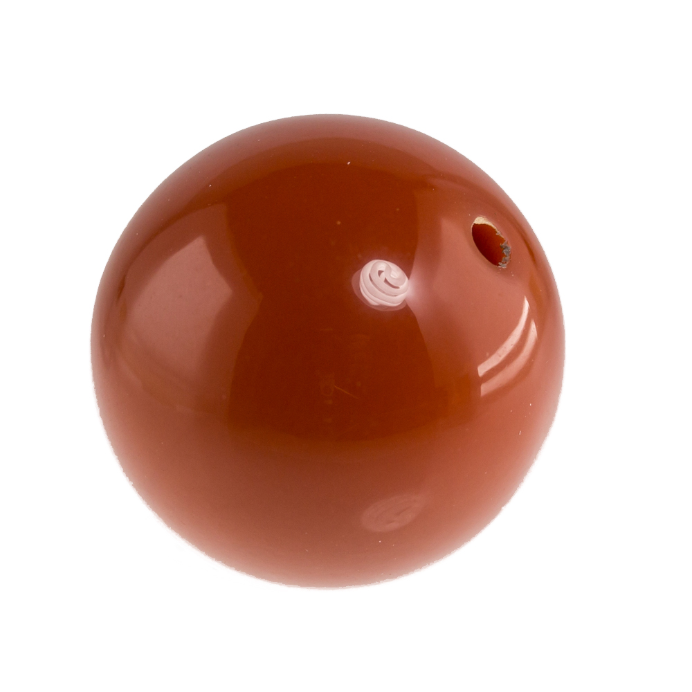 16mm Rundperle in  korallenrot dunkel Satt