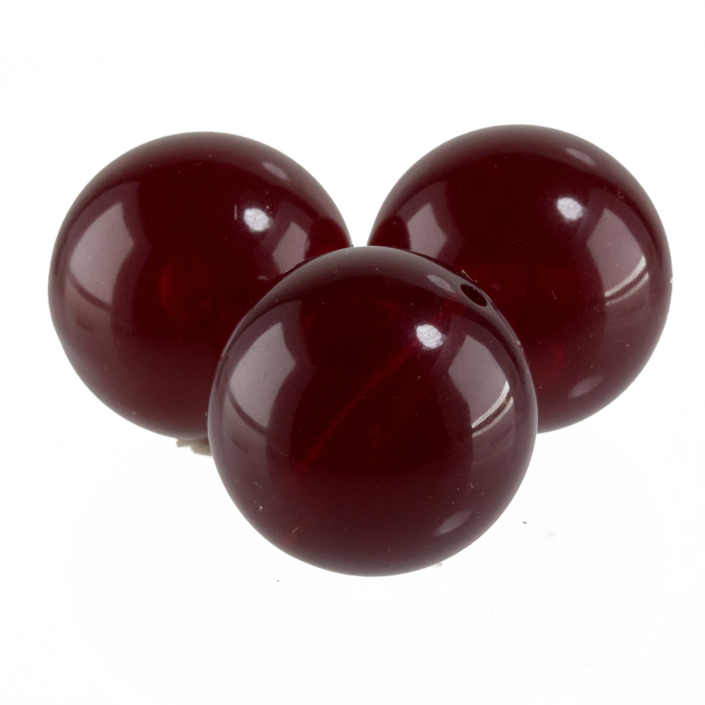 14mm Roundbead in marsala red Opal