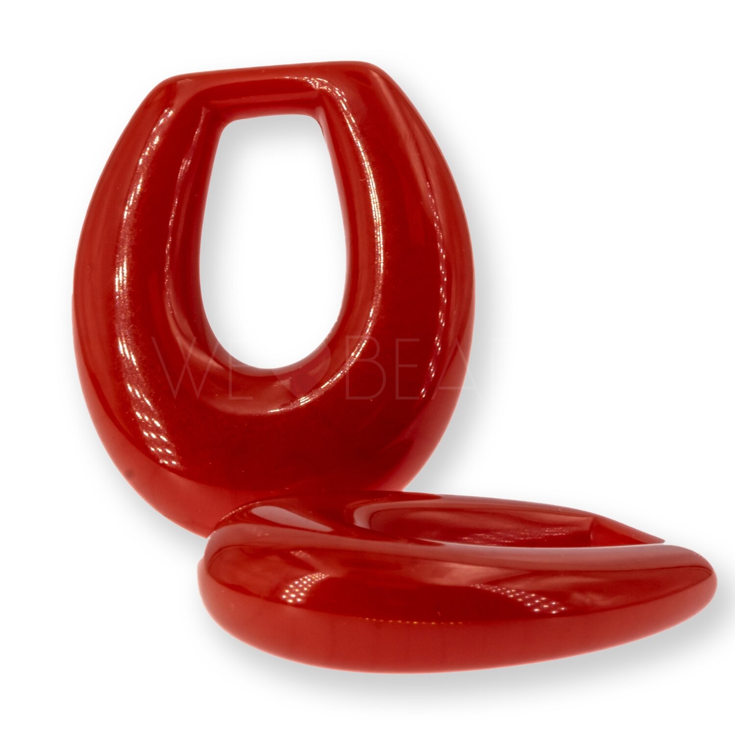 35x26 Anhänger Elypse in korall-rot