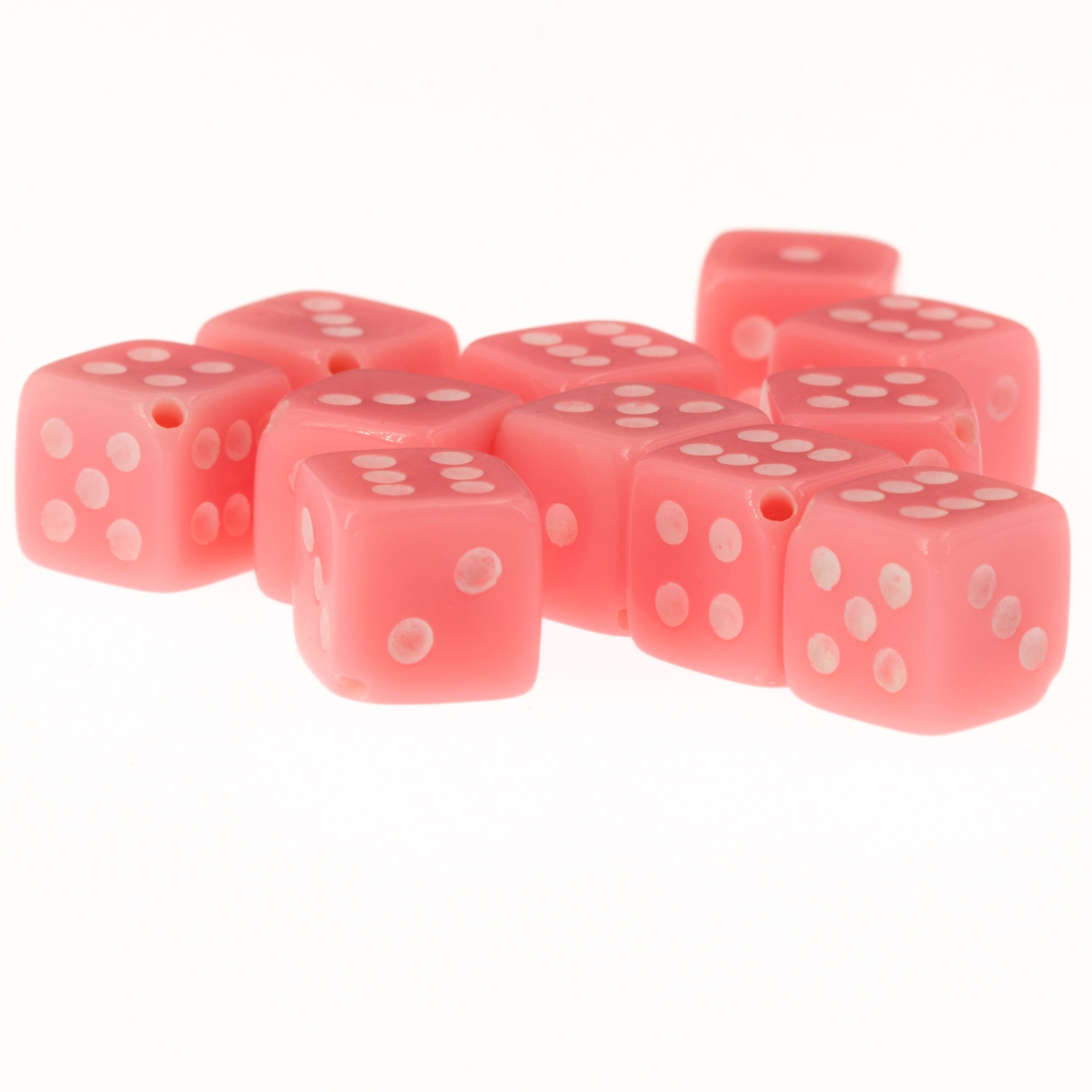 8mm Dice bead - bubllegum pink Opaque, in