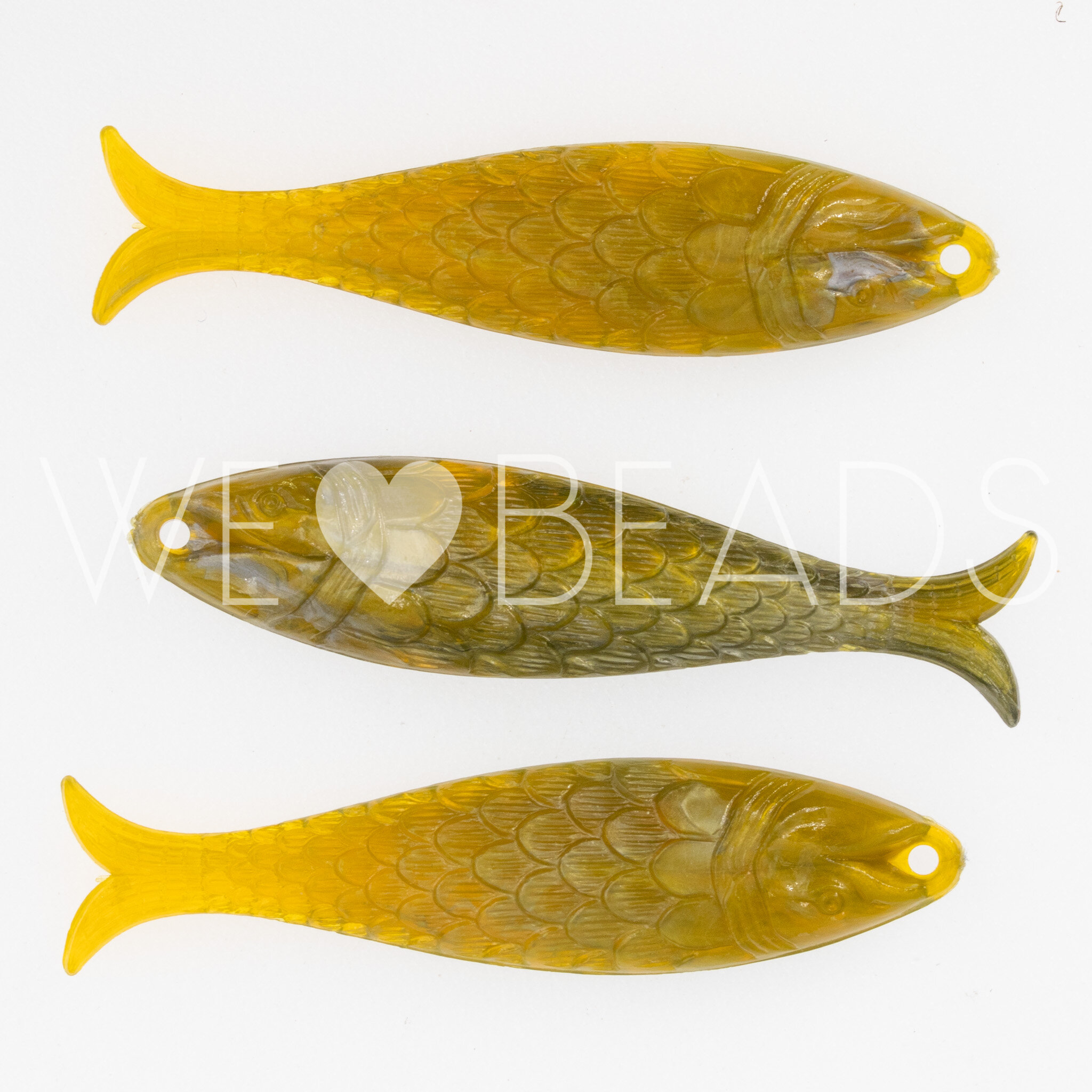 48x11 Fisch Anhänger in currygelb Seide