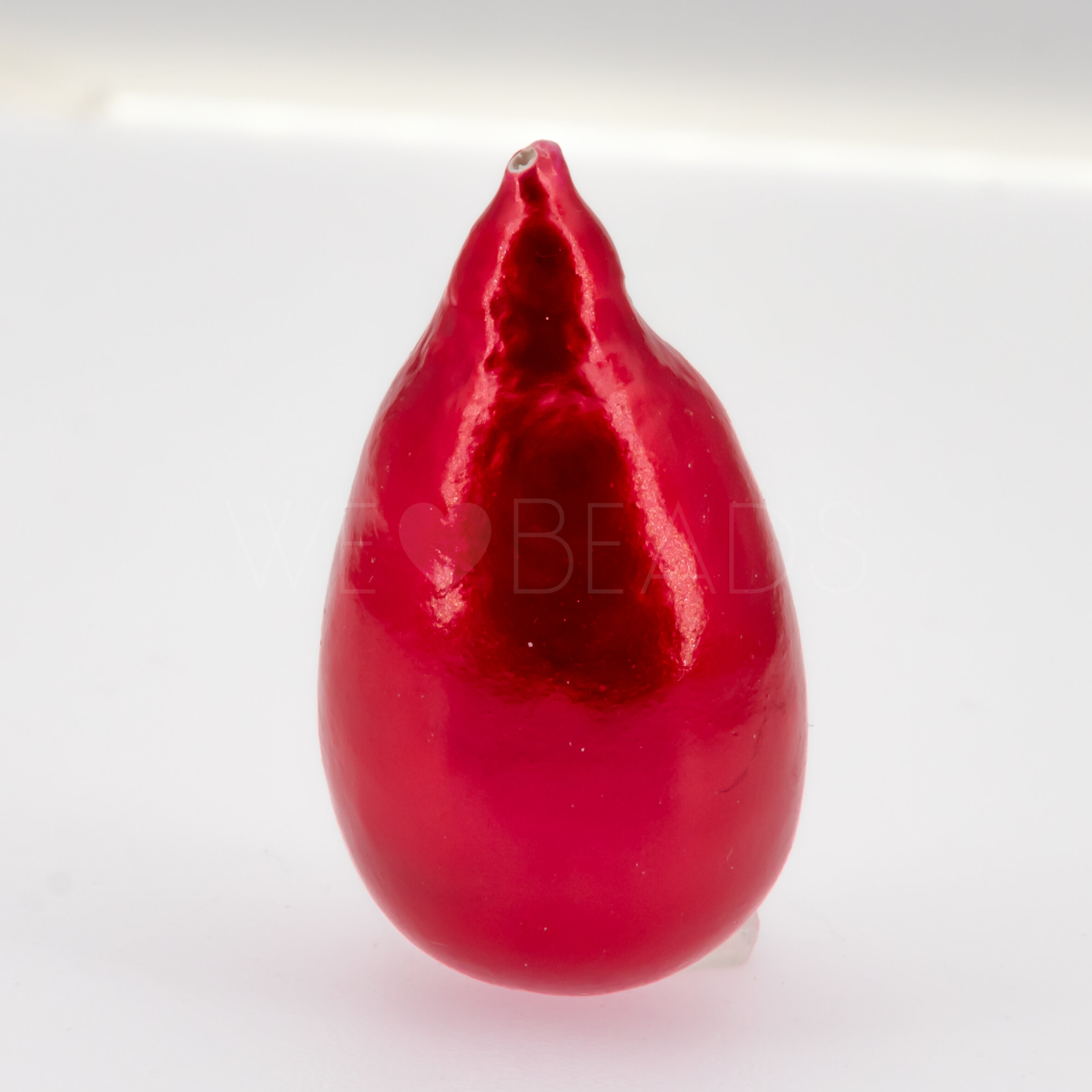 40x23 Paper-Mache Bead Tropfen in himberwein rot