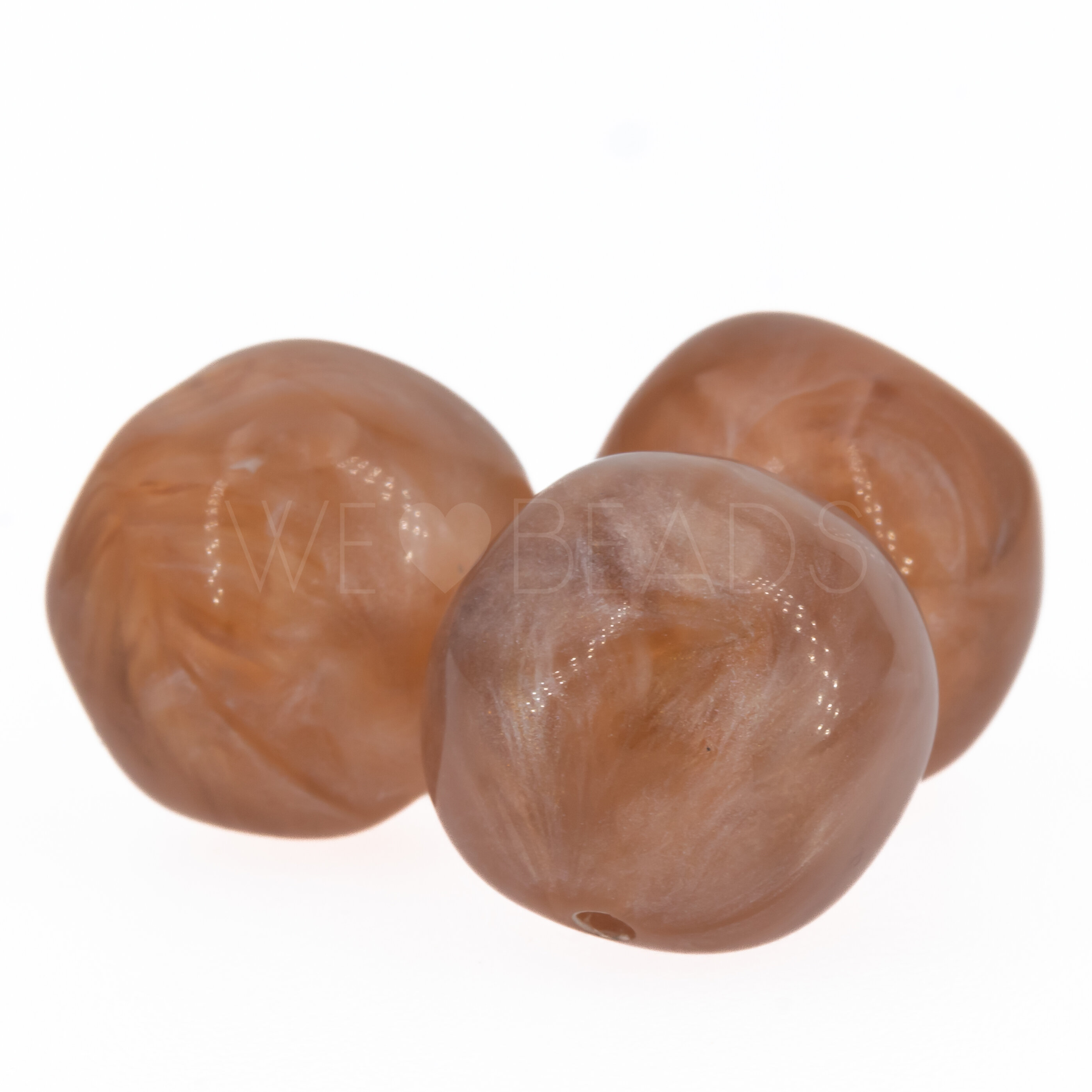 15mm baroque Beads- sierra brown Marbled
