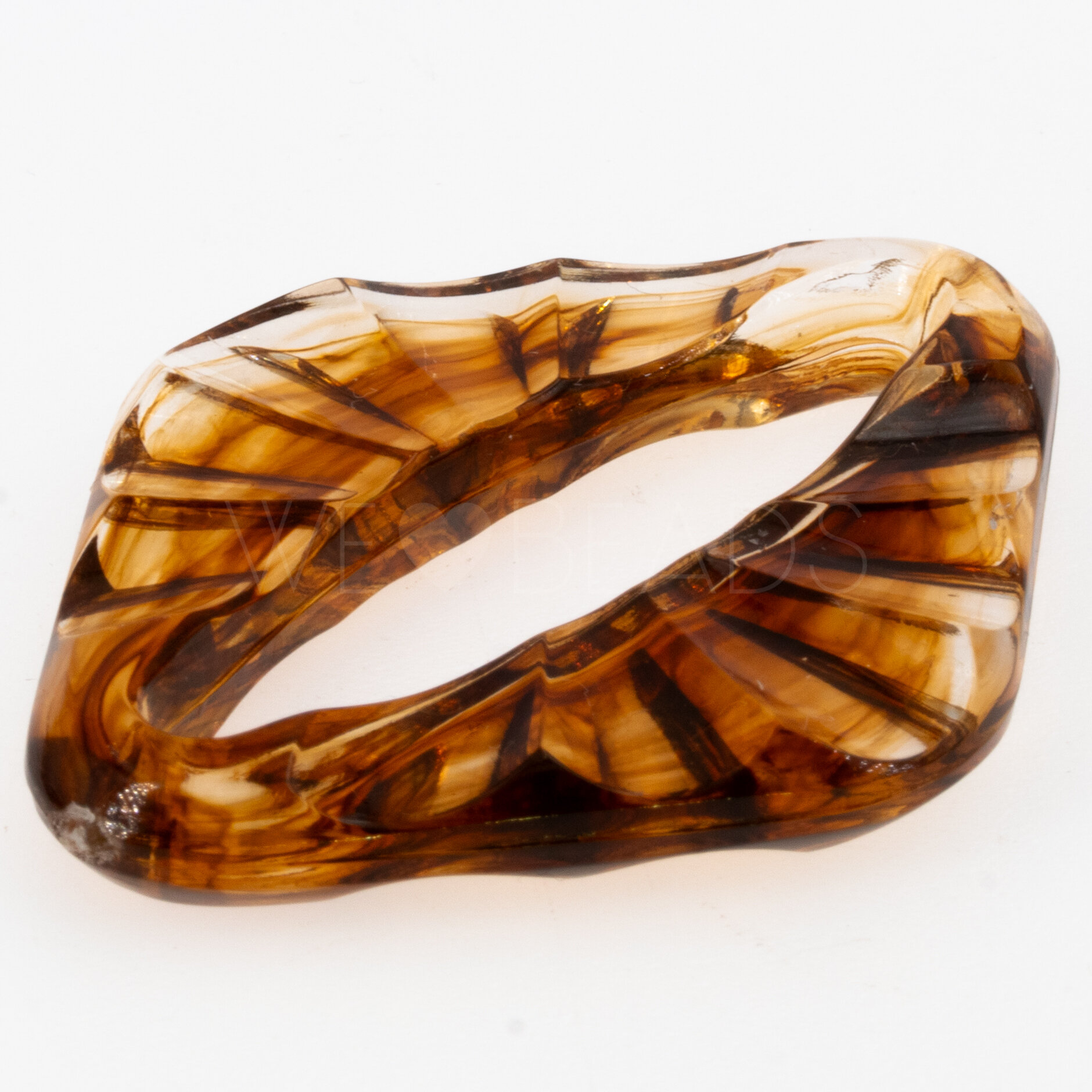 53x43 Ring Raute in Rauchiges bernstein 