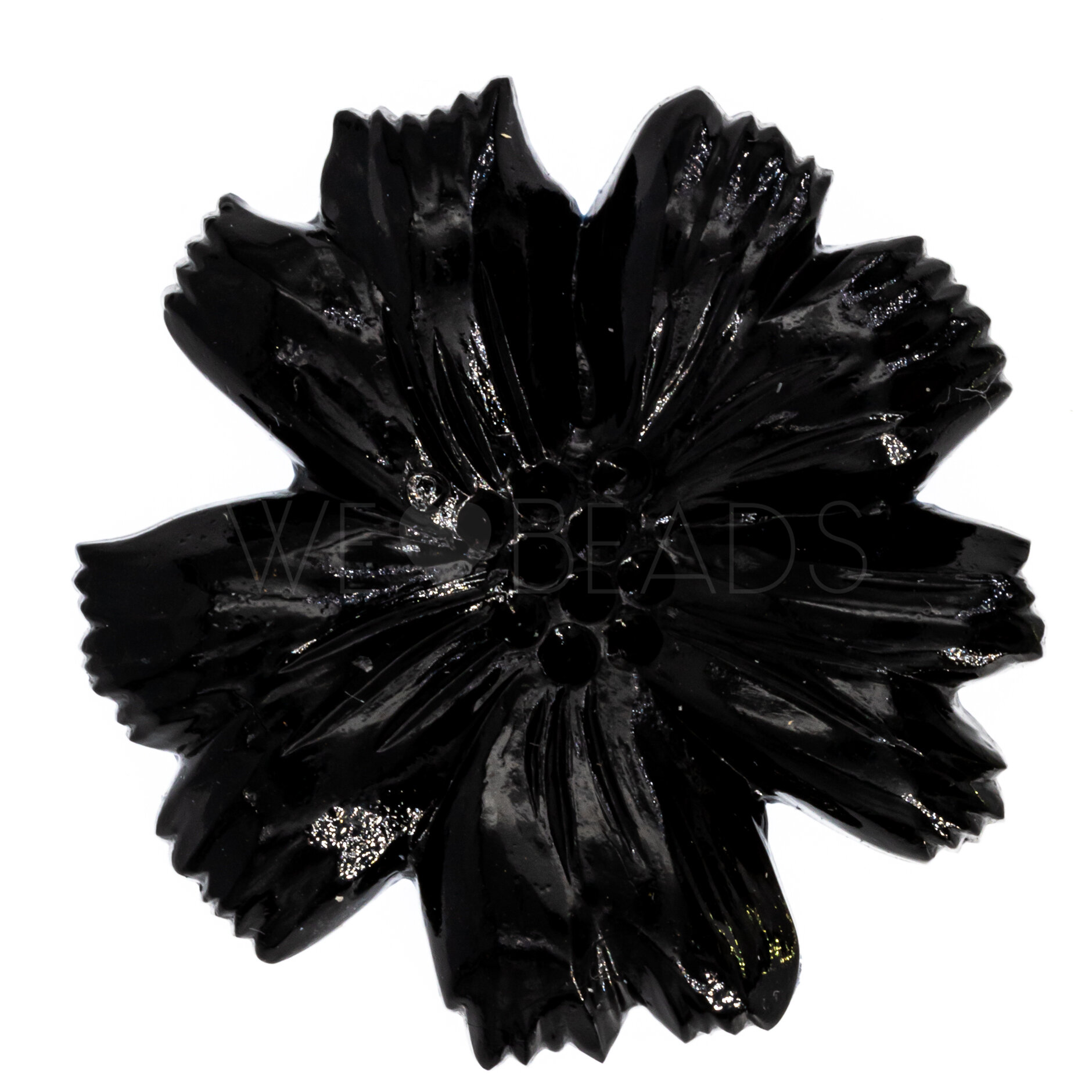 49mm Flower Cabochon in black