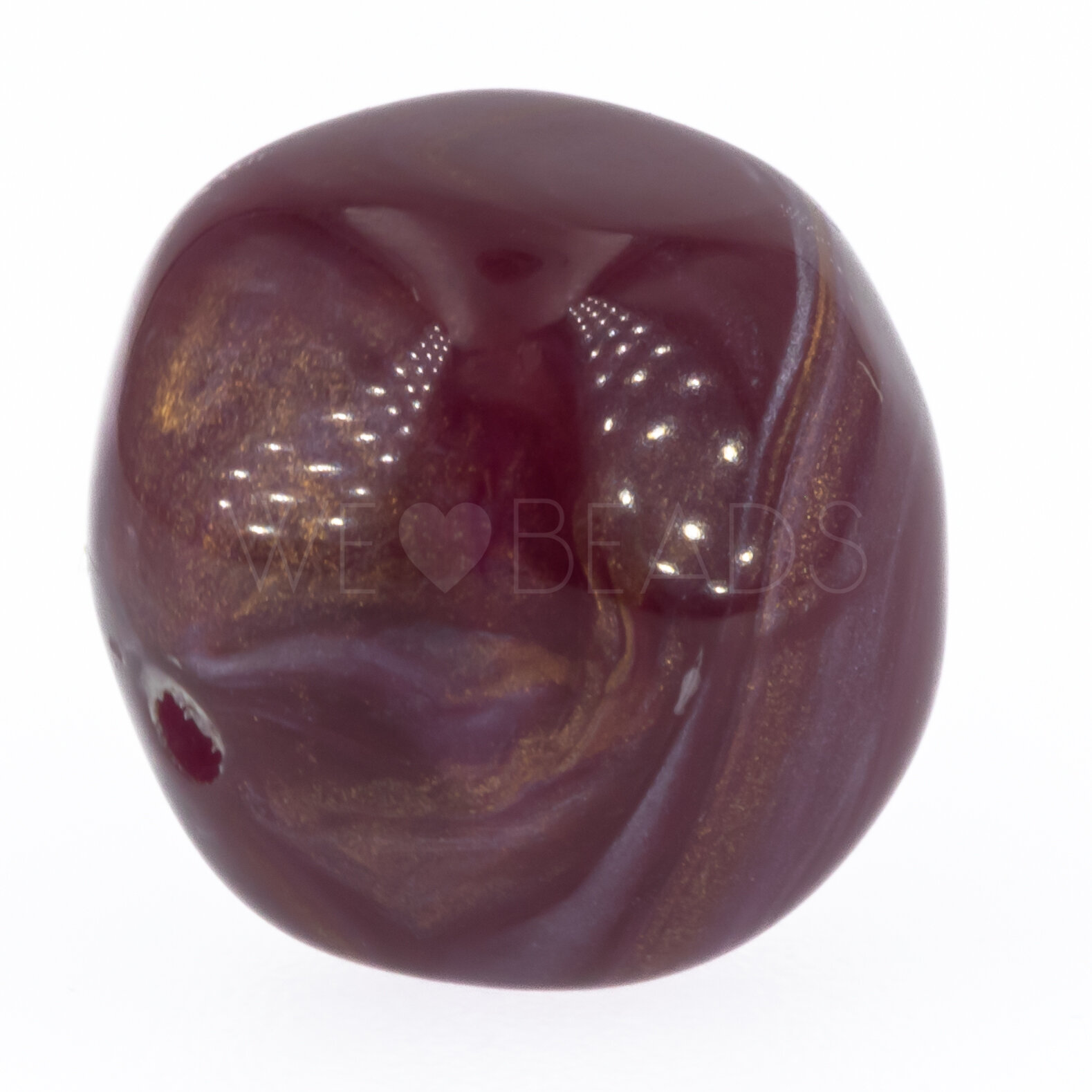 15mm baroque Beads-  purple-gold Marbled