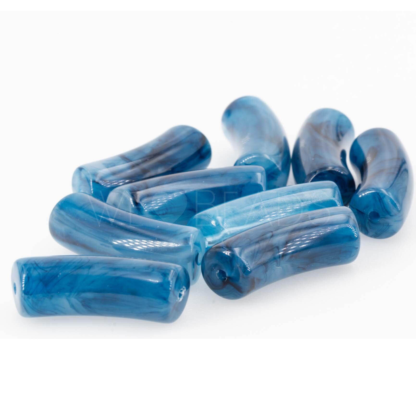  Perle Röhrchen in Jeansblau