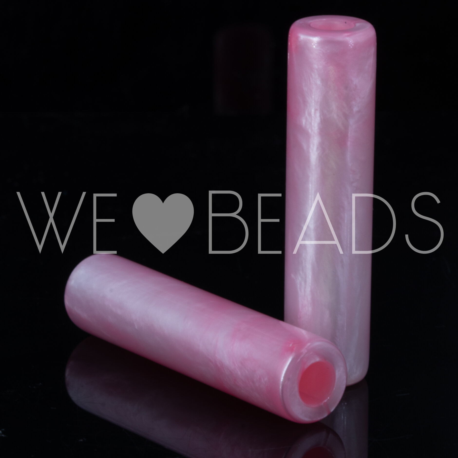 50x12 tube Beads in pastel pink