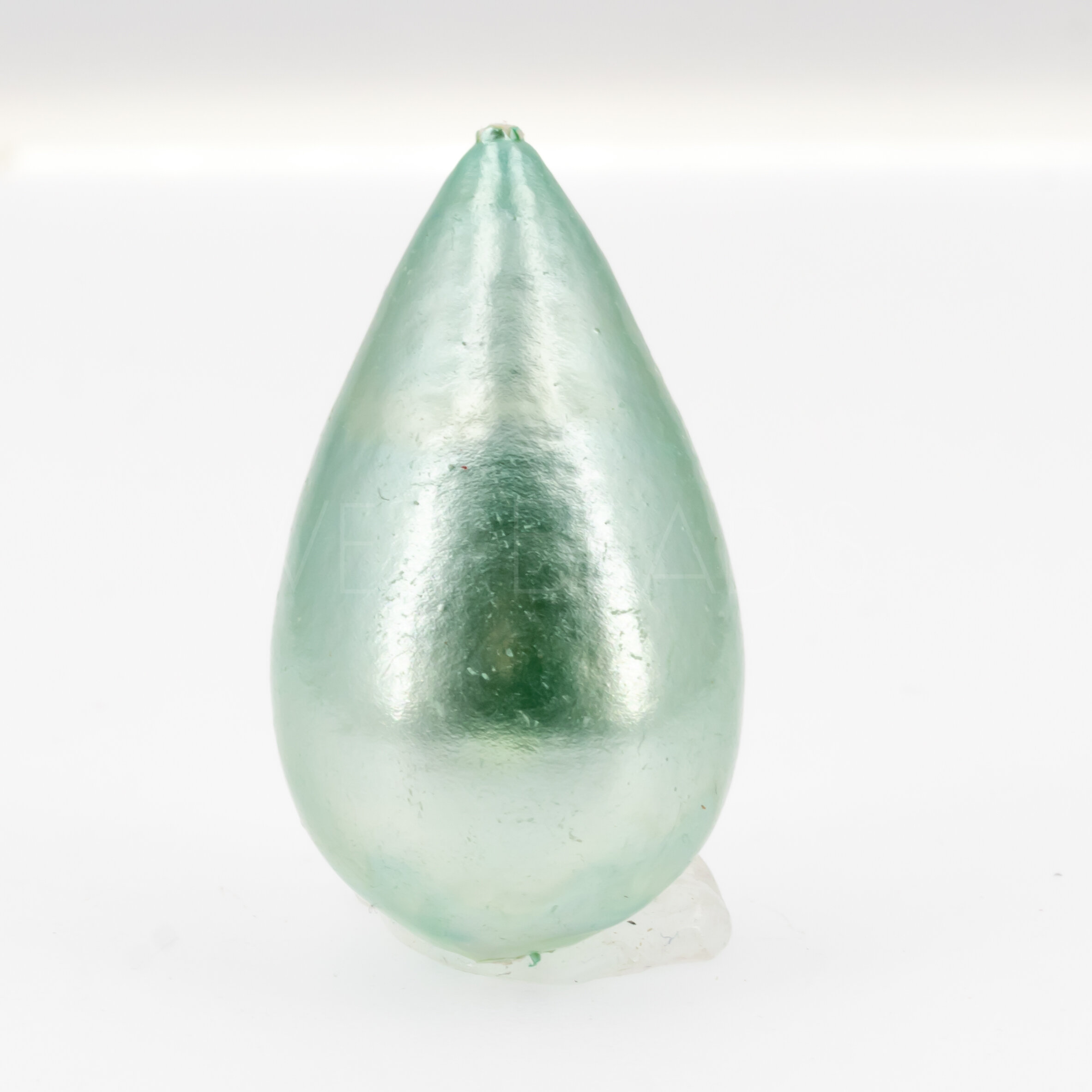 40x23 Paper-Mache Bead Tropfen in celeste blau