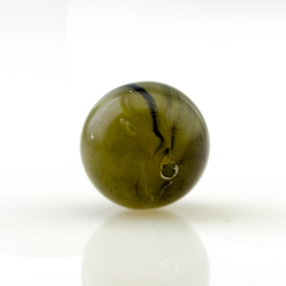 8mm Rundperle in  schilfgrün Marmor
