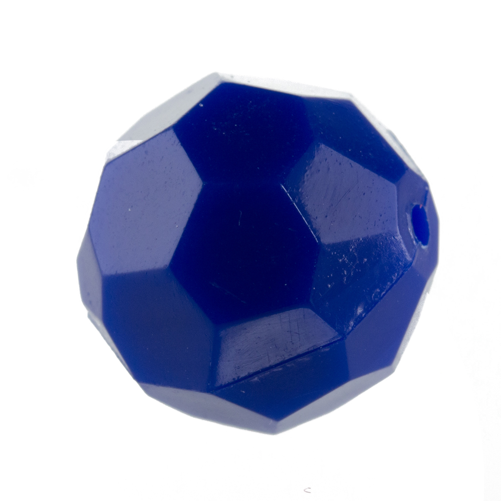 8mm  facettierte Rundperle in  indigo blau Satt
