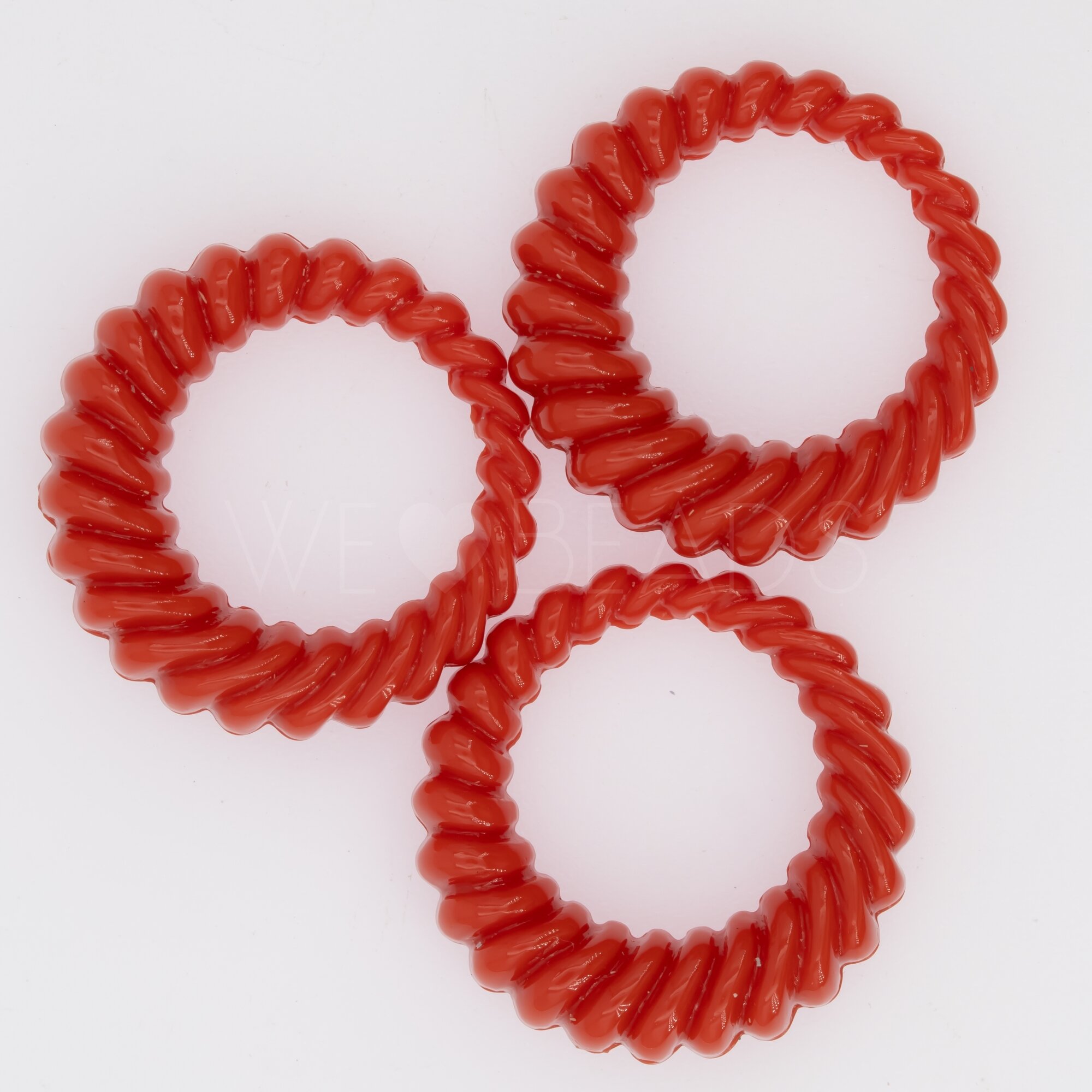 30mm Round Charm in coral-red