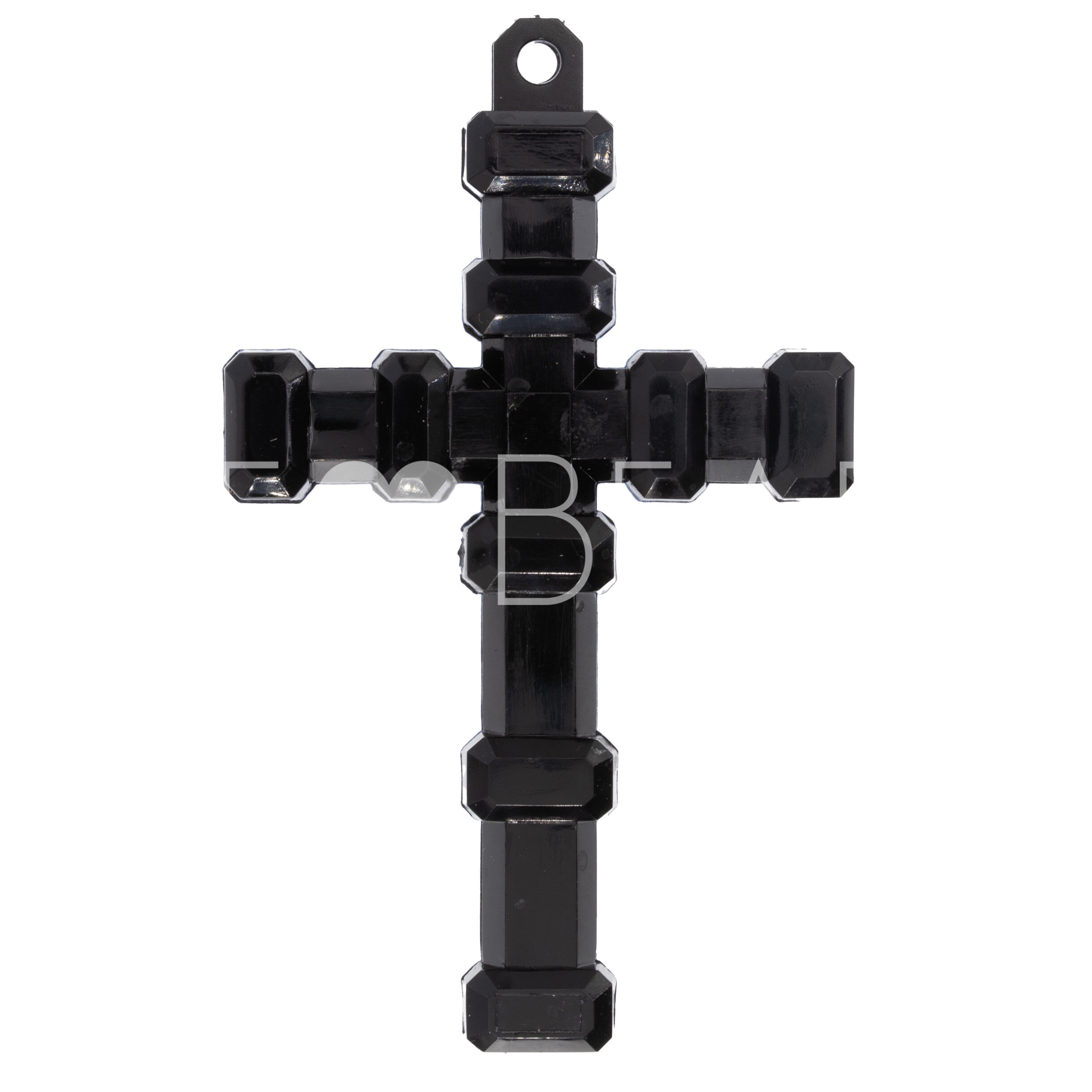 90x55 Kreuz Anhänger in schwarz Satt