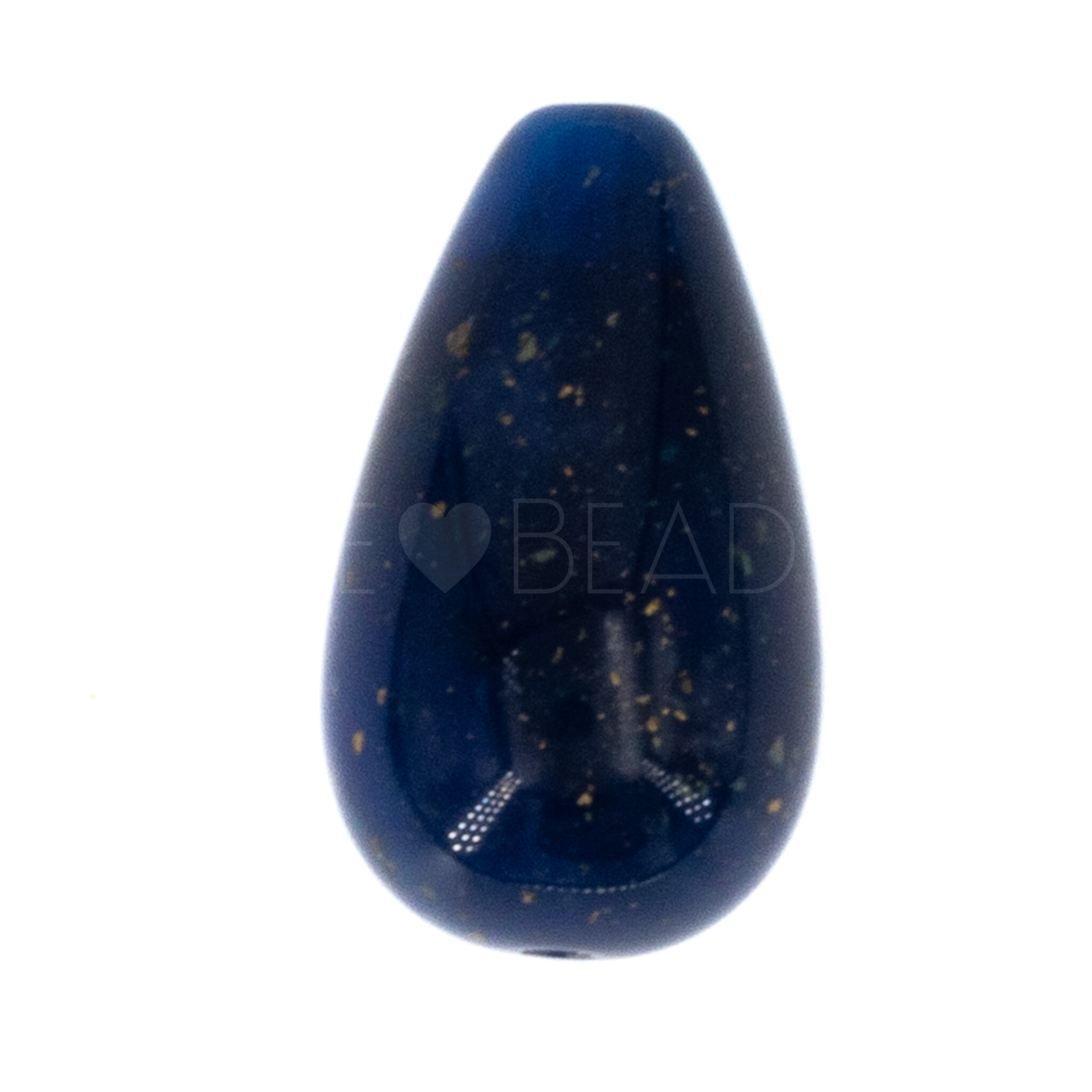 14x8 Tropfen perle in lapislazuli blau   / Goldflitter 