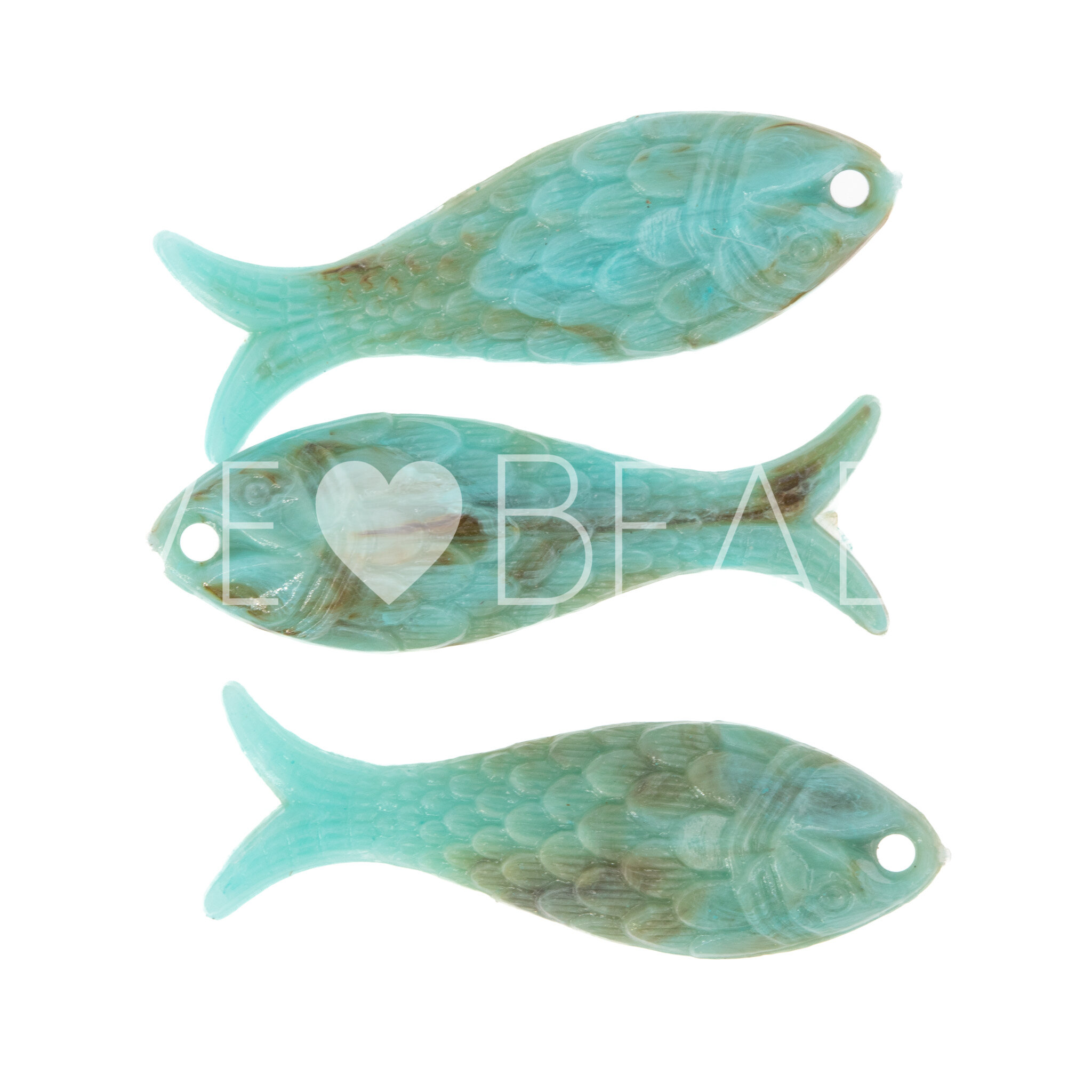 27x9 Fisch Charm in turquoise Marbled