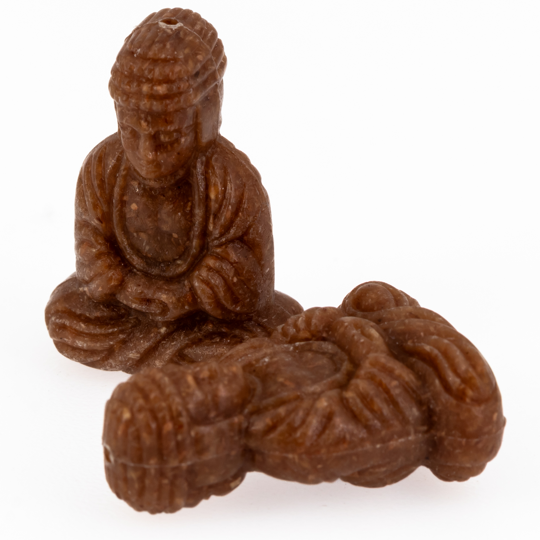 25x18 Buddha-Perle sitzend in Scinagro Braun Satt, Scinagro