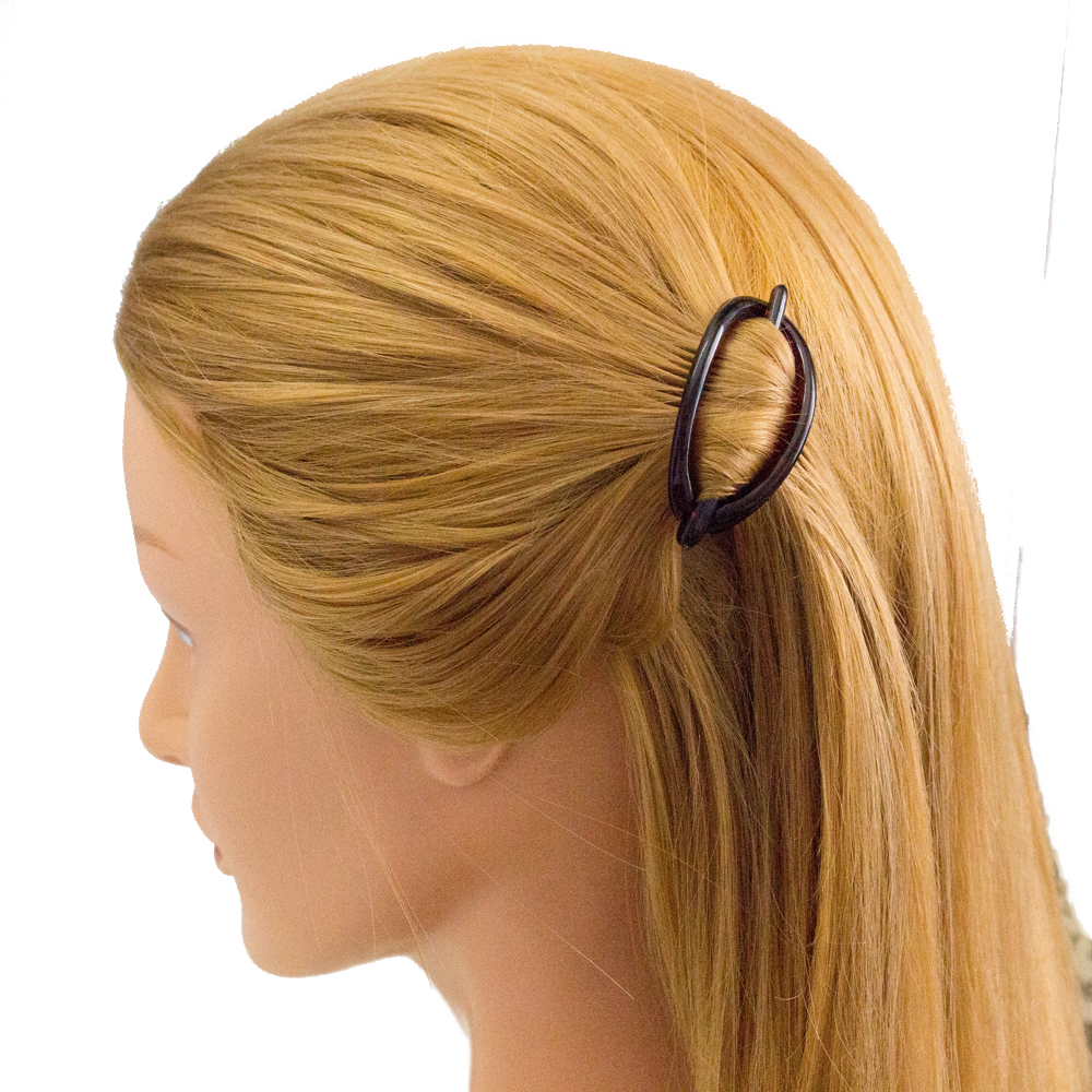 Libellenspange in schwarz Satt, medium