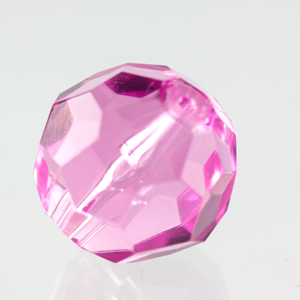 10mm  facettierte Rundperle in  pink Transparent