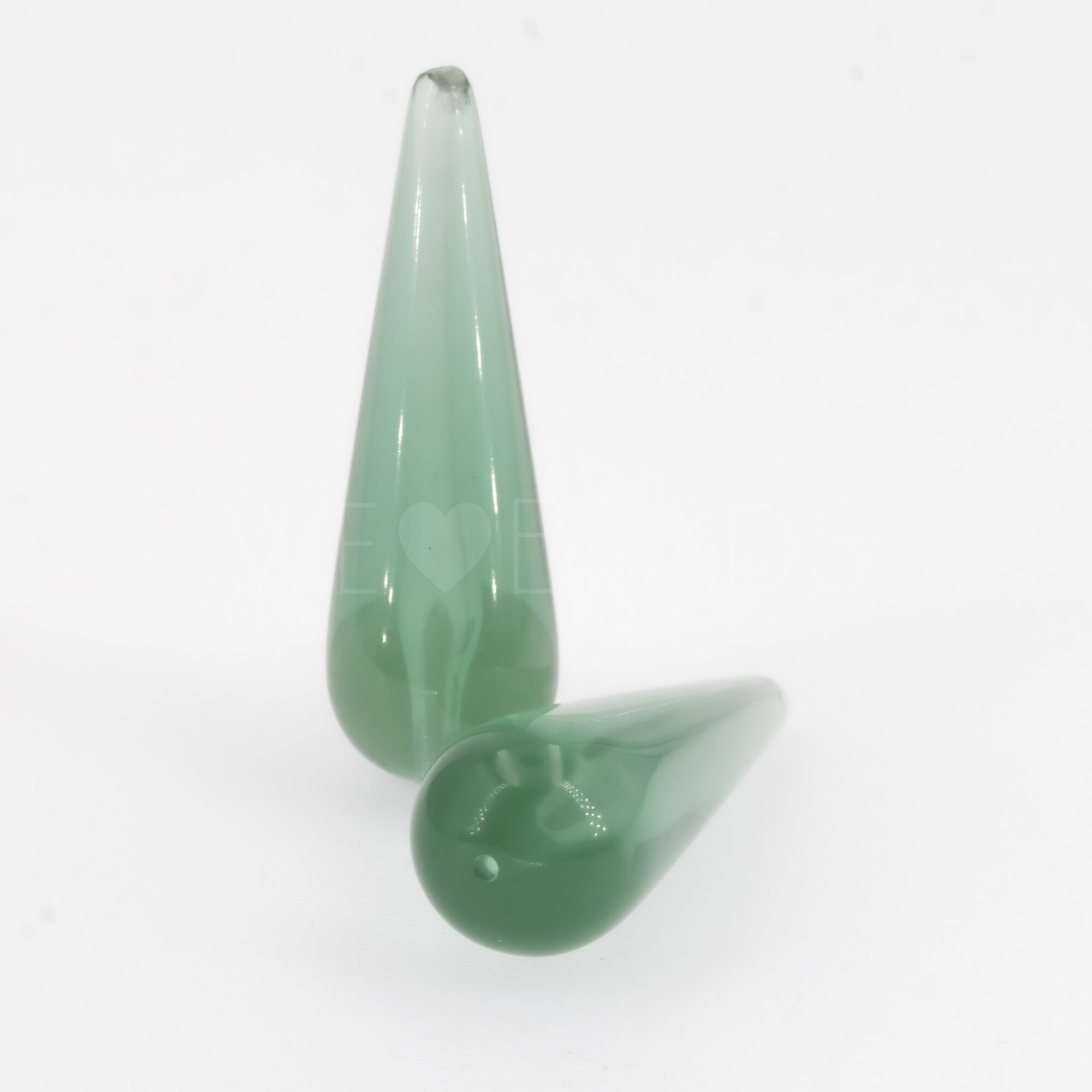 34x11 Tropfen Perle in helles quarzgrün