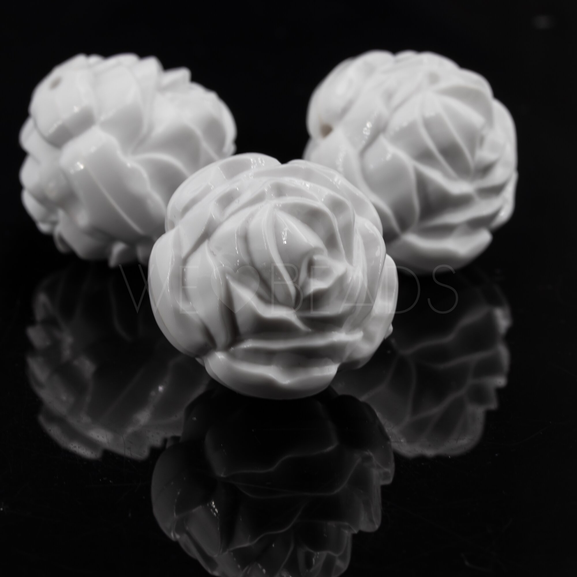 22mm Rose Perle in weiß